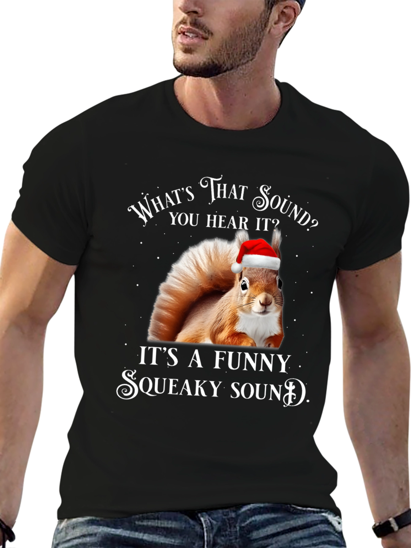 Funny Squeaky Sound Squirrel Christmas T-Shirt