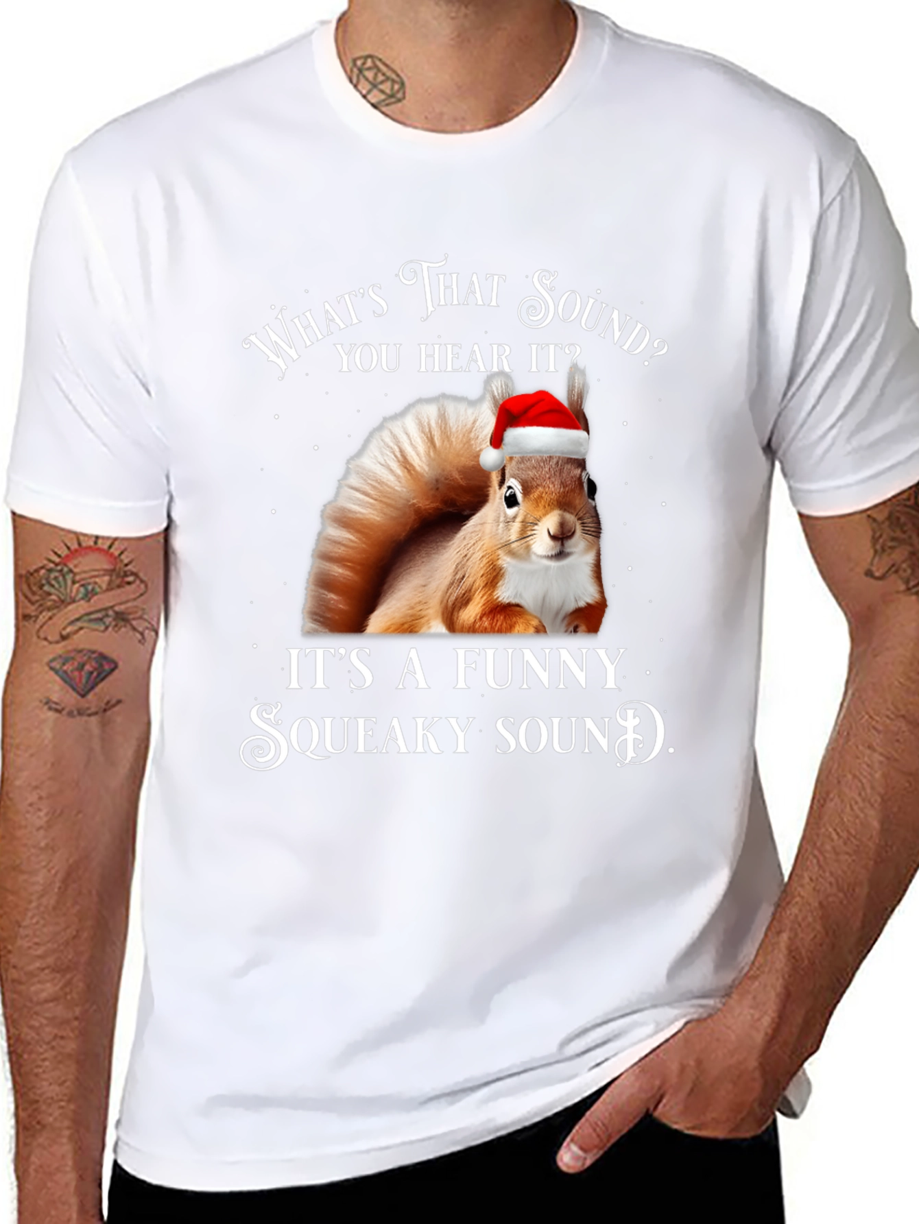 Funny Squeaky Sound Squirrel Christmas T-Shirt