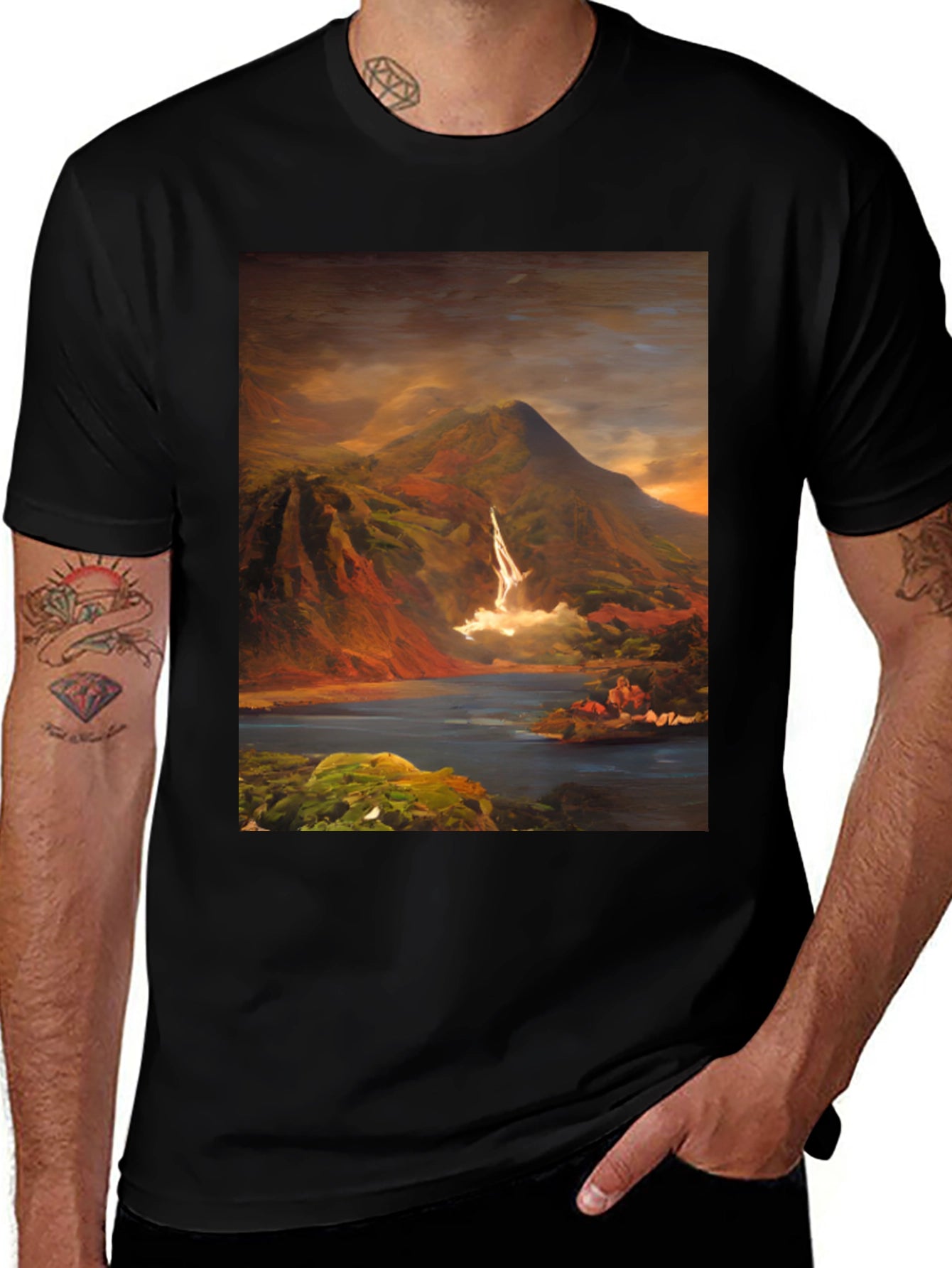 Mountain Vista Graphic Tee - Nature Art Shirt