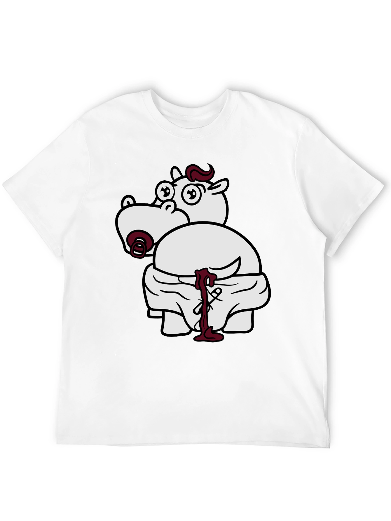 Funny Hippo Graphic T-Shirt