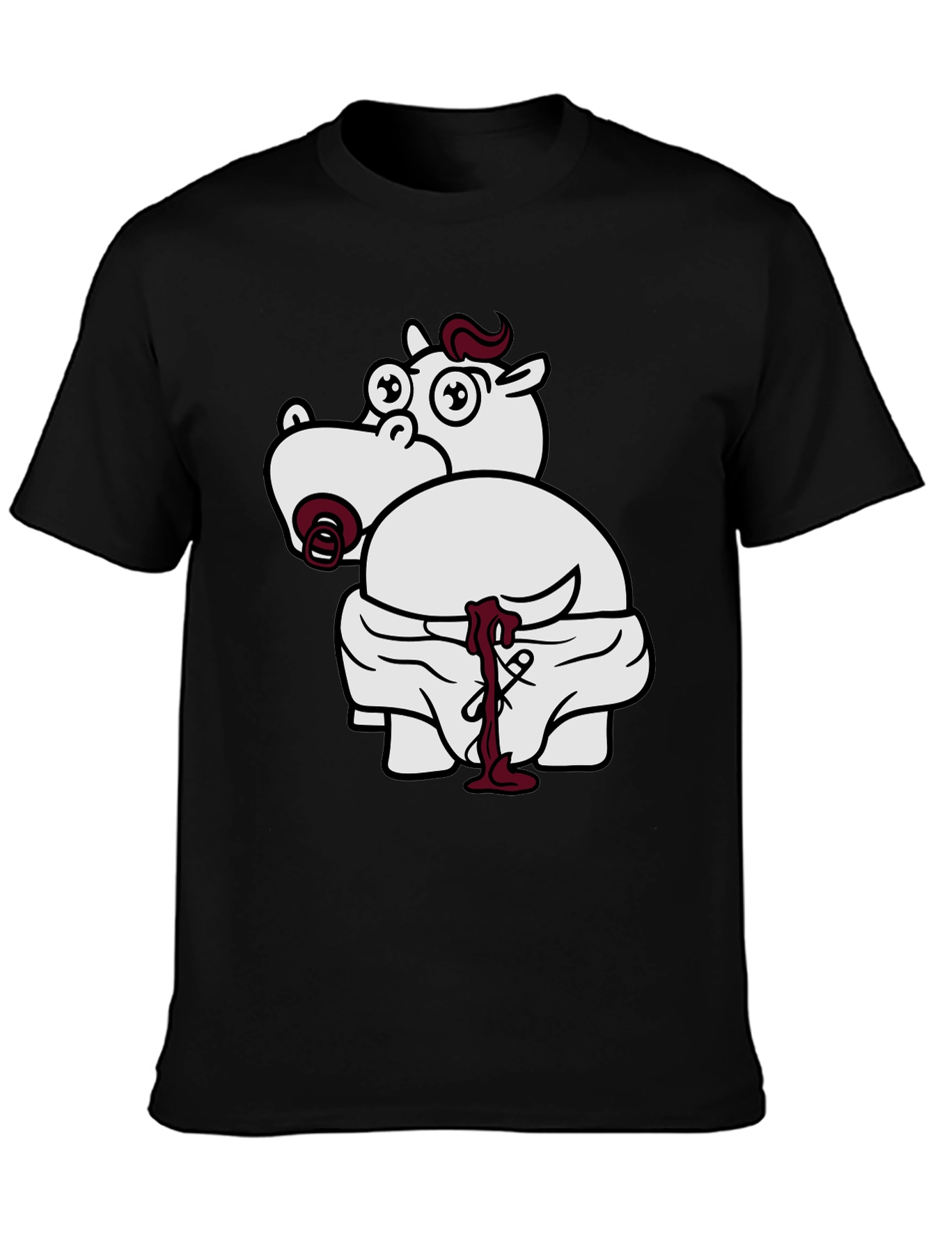 Funny Hippo Graphic T-Shirt