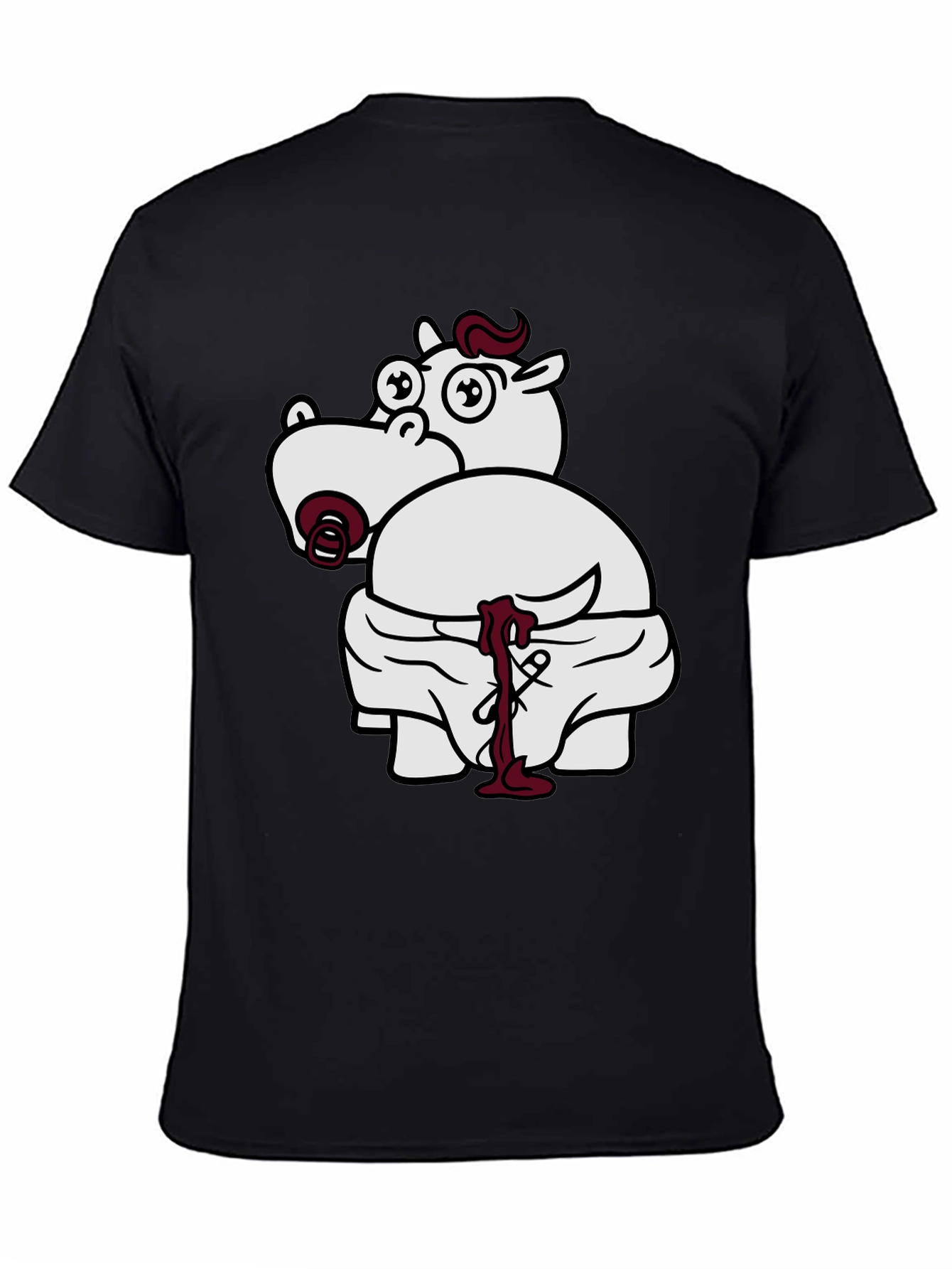Funny Hippo Graphic T-Shirt