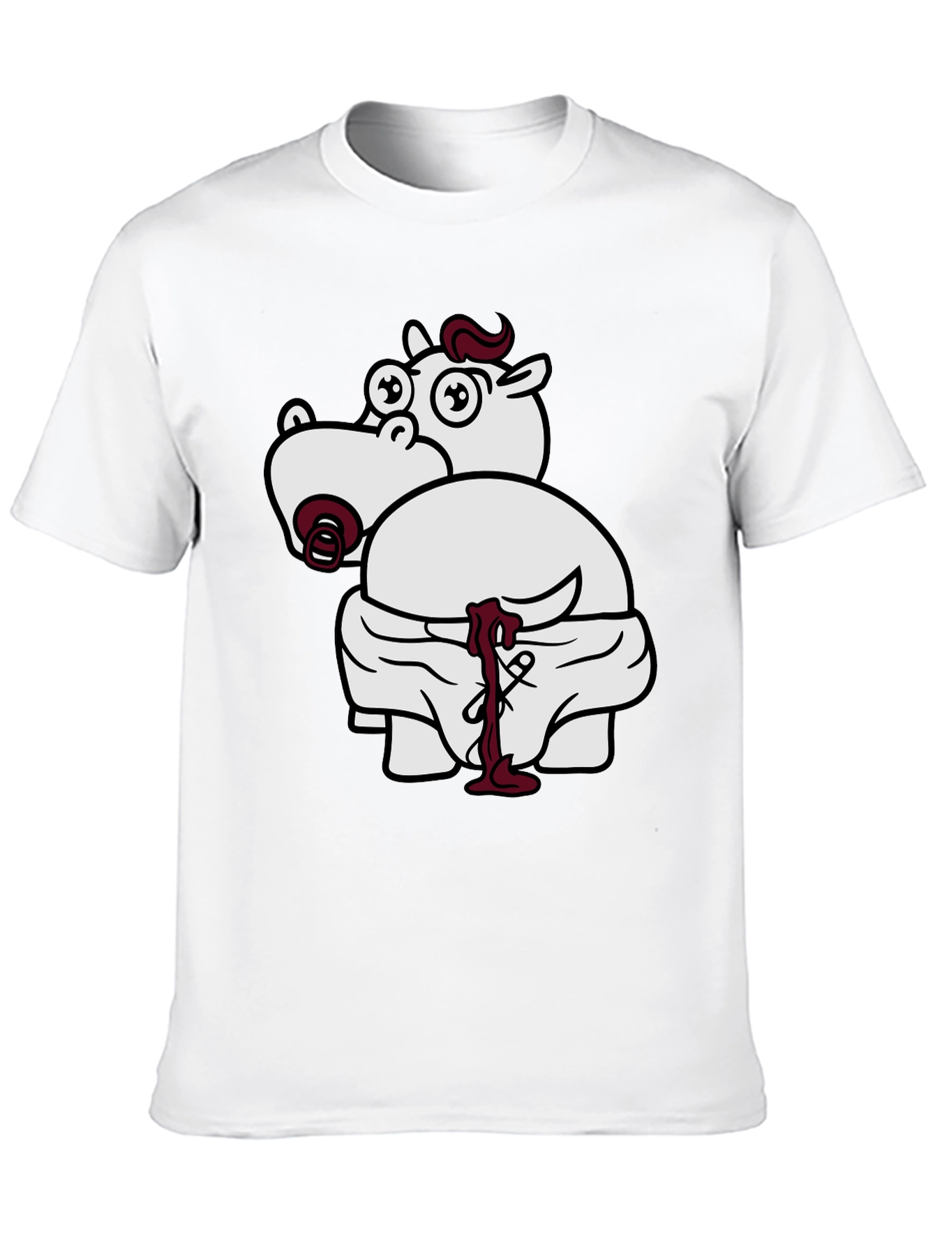 Funny Hippo Graphic T-Shirt