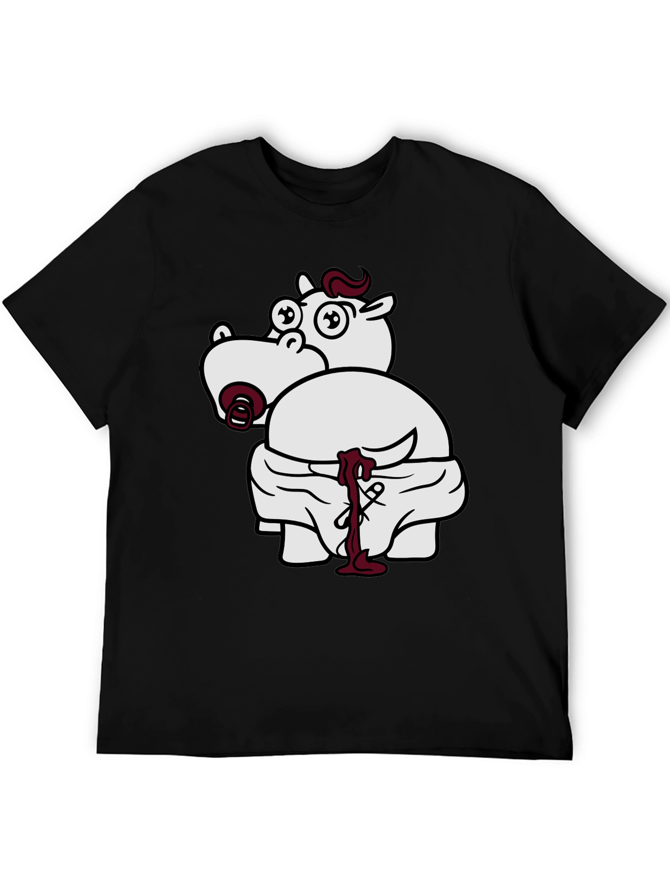 Funny Hippo Graphic T-Shirt