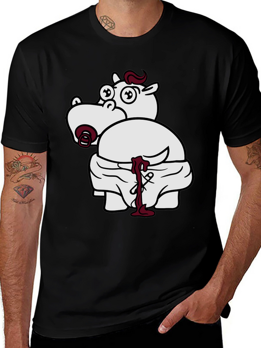 Funny Hippo Graphic T-Shirt