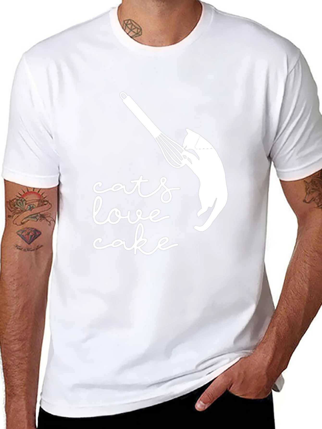 Cats Love Cake Graphic T-Shirt