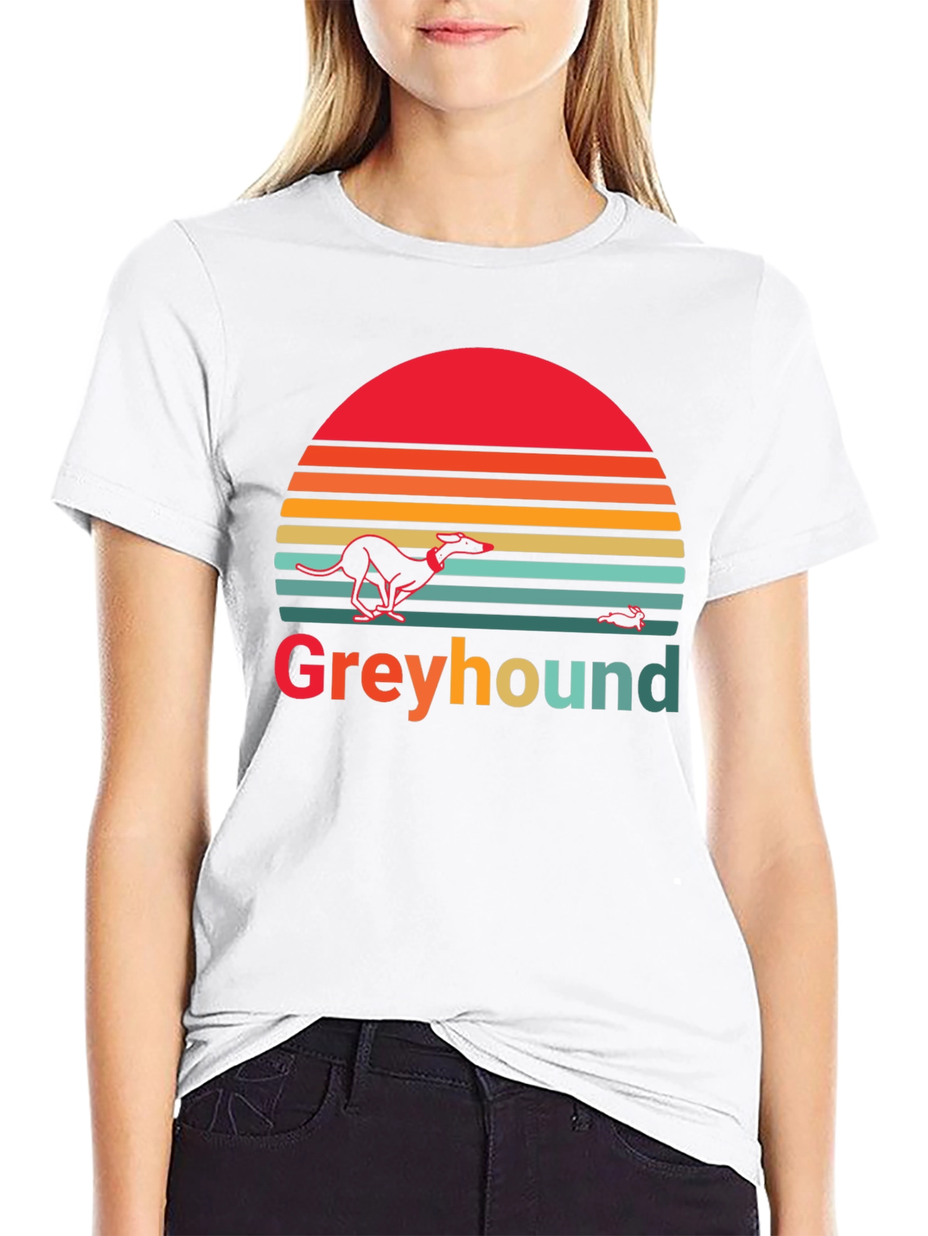 Greyhound Retro Sunset Graphic Tee