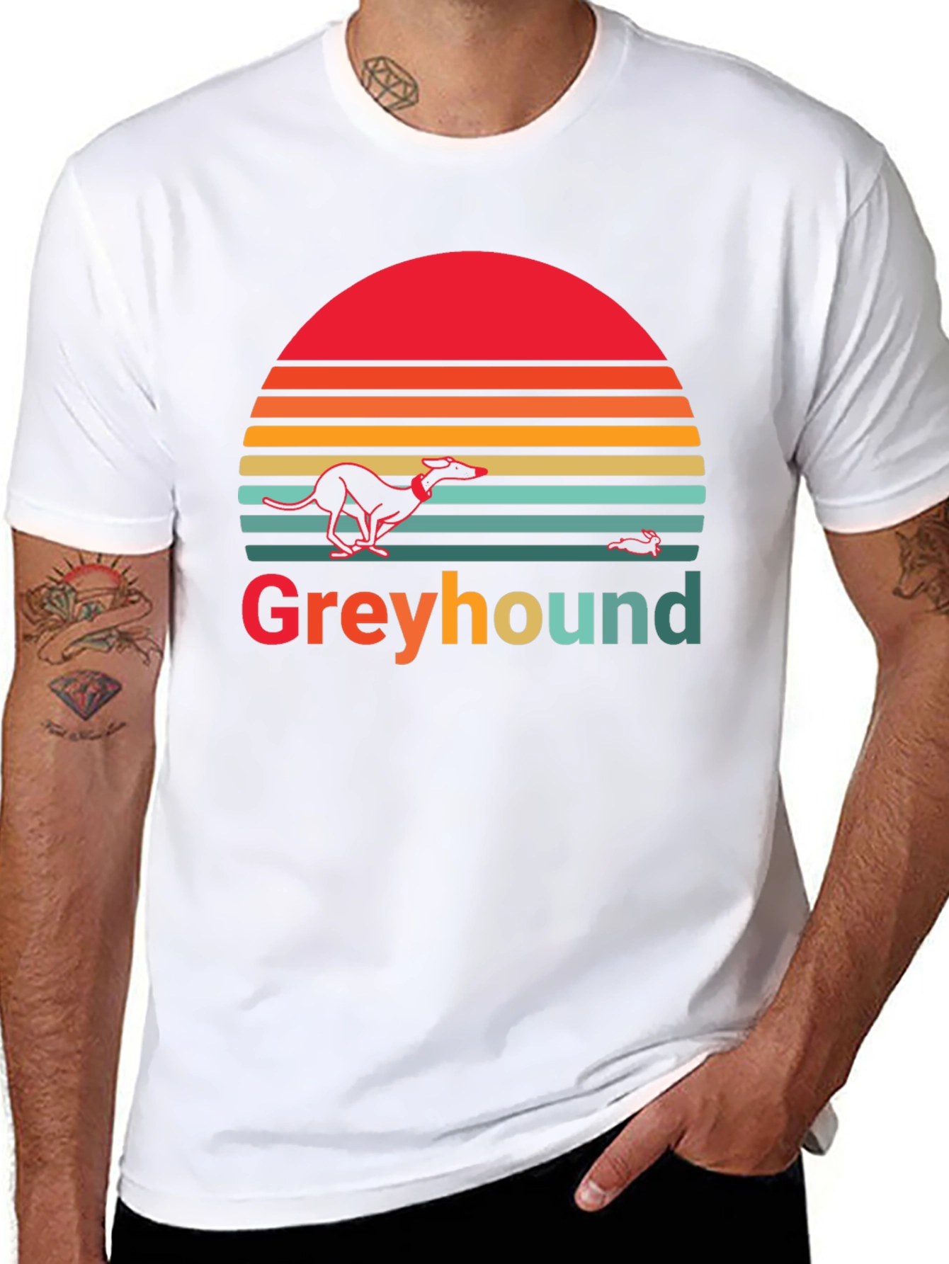 Greyhound Retro Sunset Graphic Tee