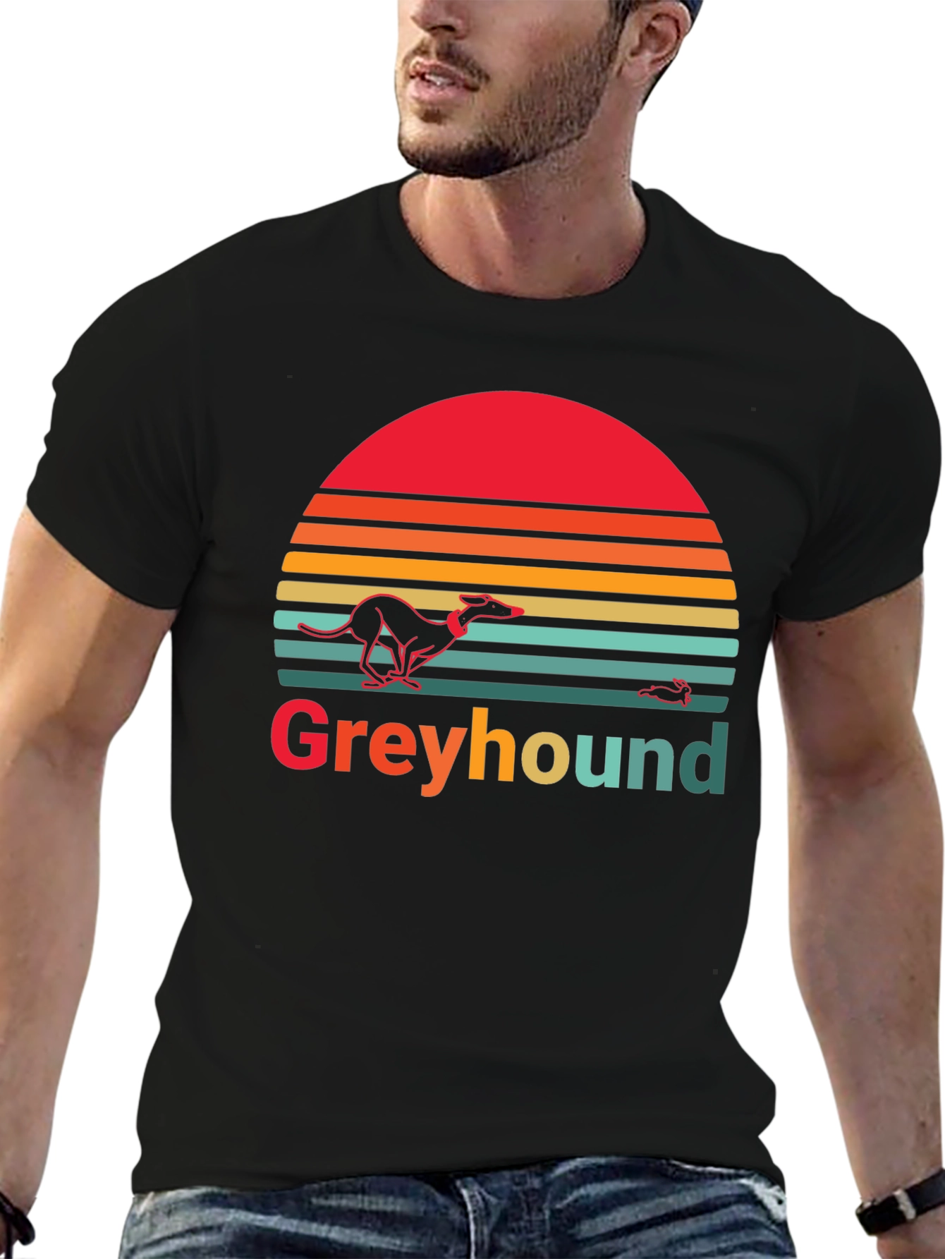 Greyhound Retro Sunset Graphic Tee