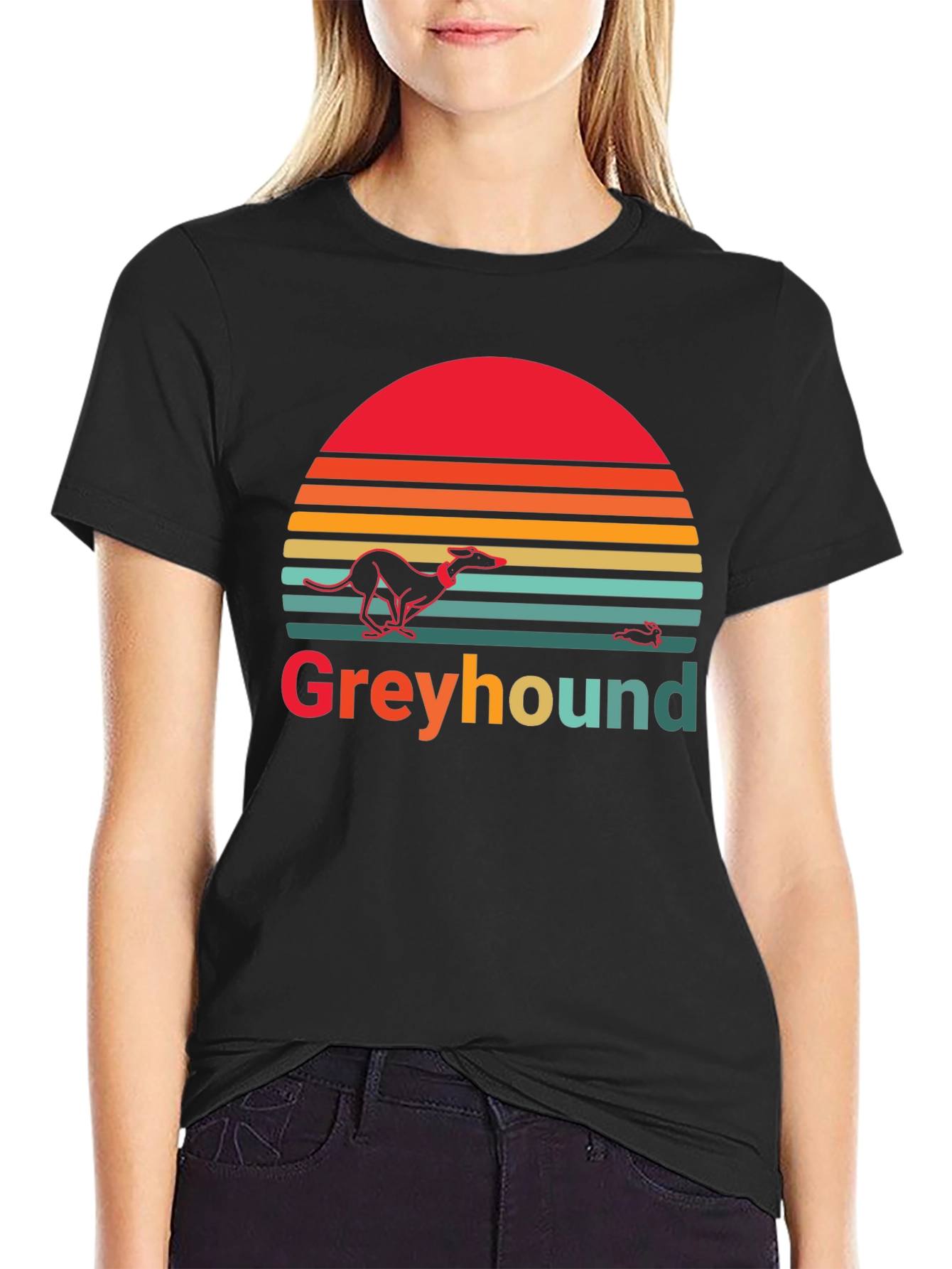 Greyhound Retro Sunset Graphic Tee