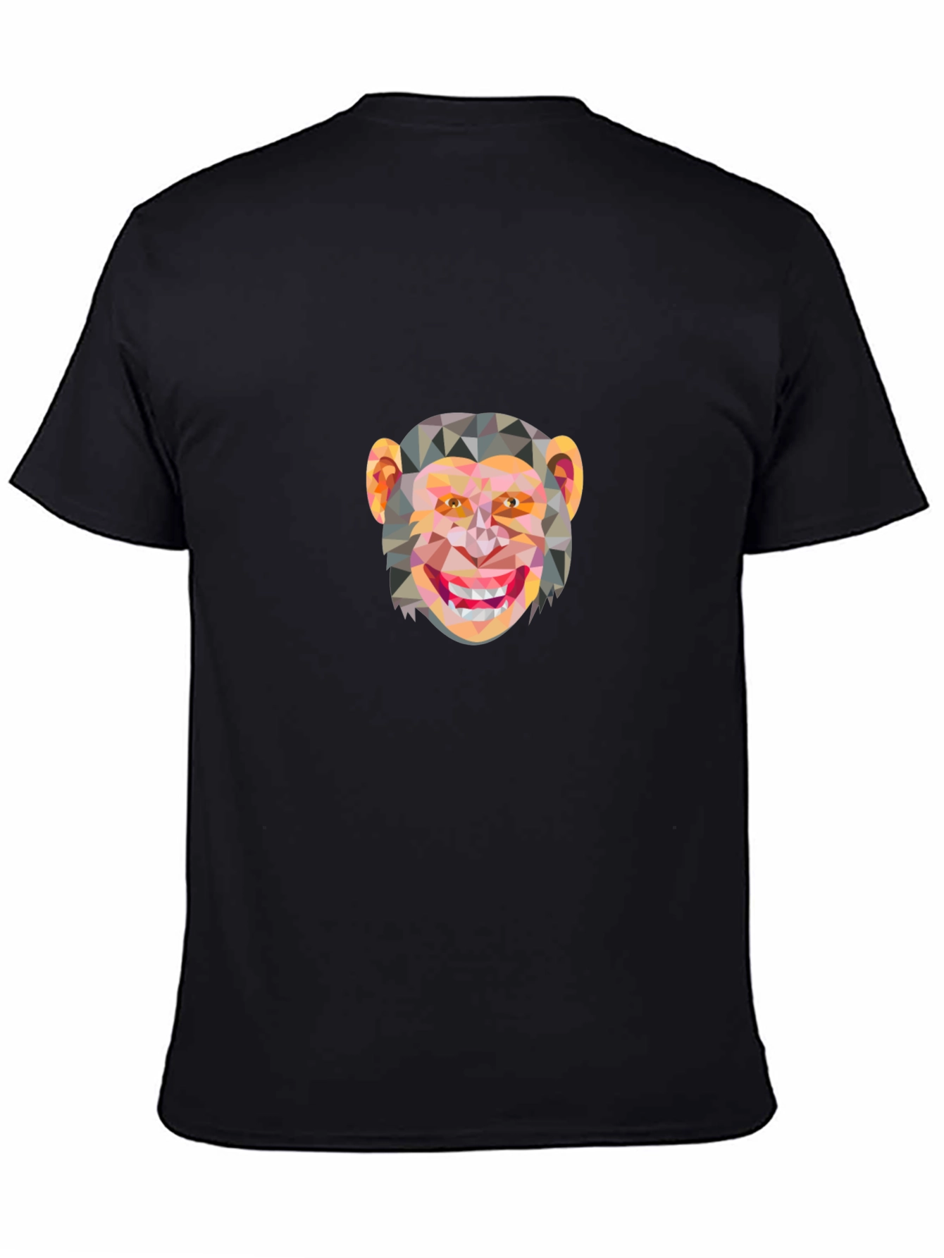 Geometric Monkey Graphic Tee - Stylish Black Shirt
