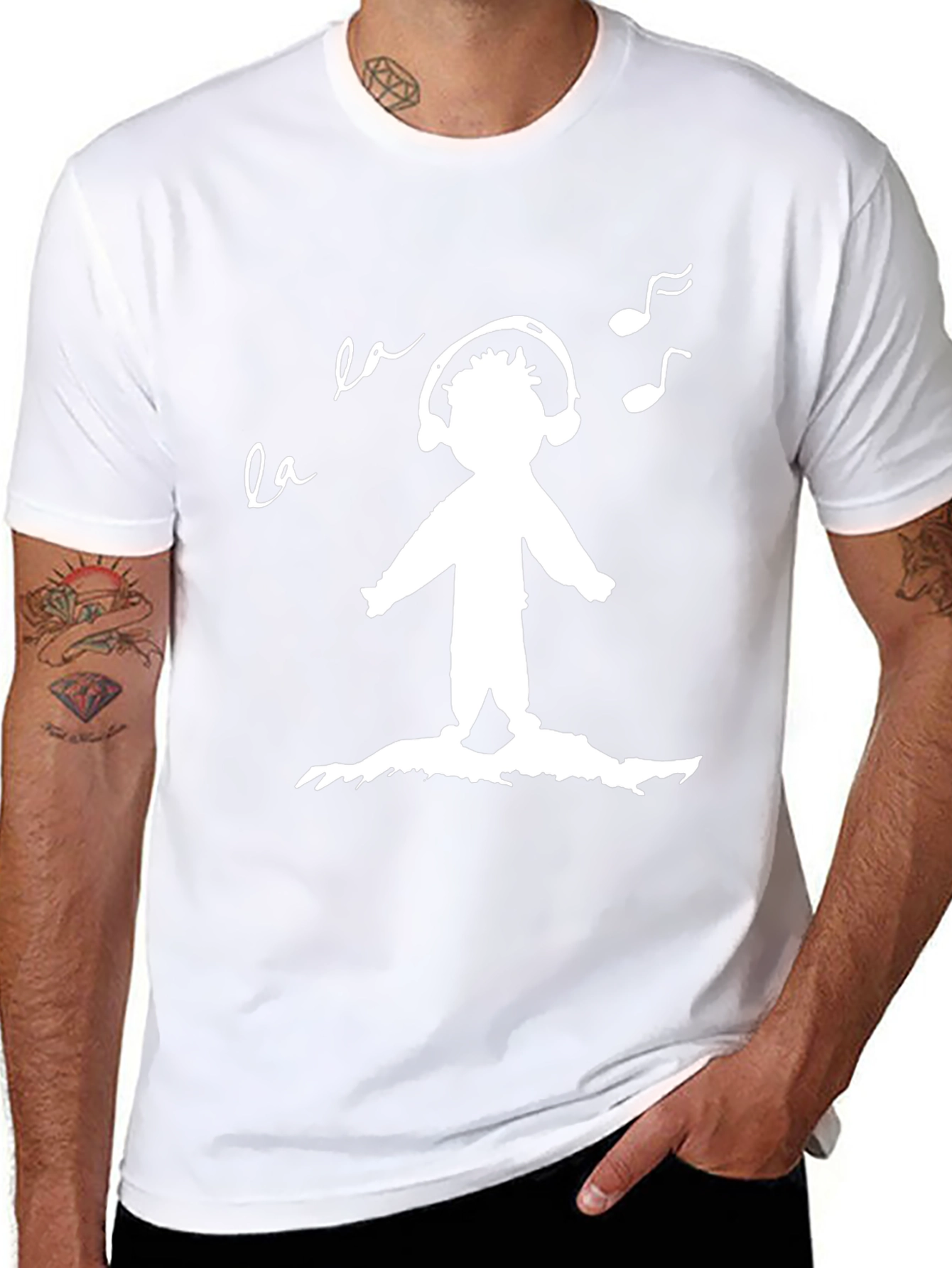 Music Lovers Tee: Black Graphic Print T-Shirt