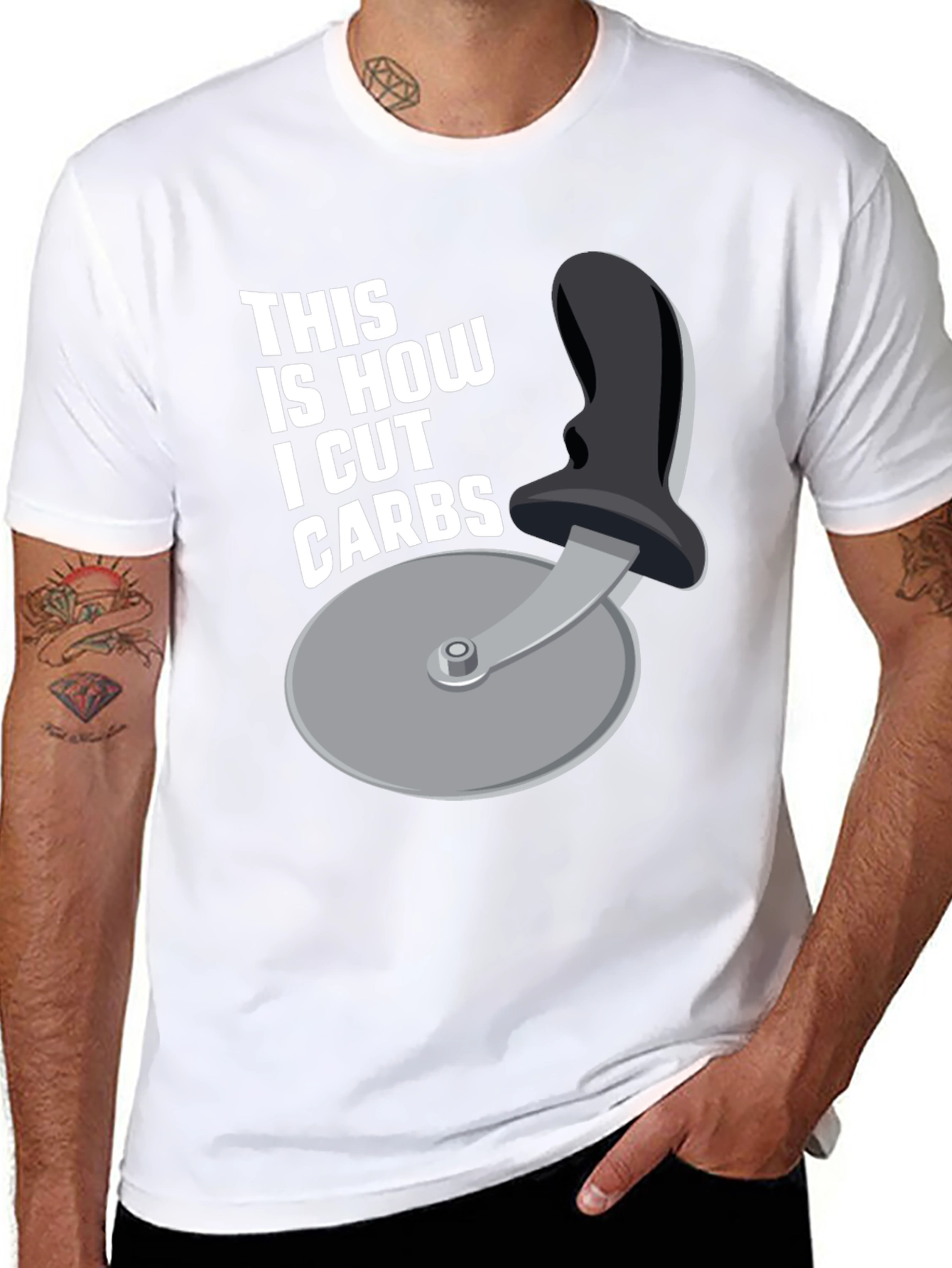 Funny Diet Pizza Cutter Mens T-Shirt