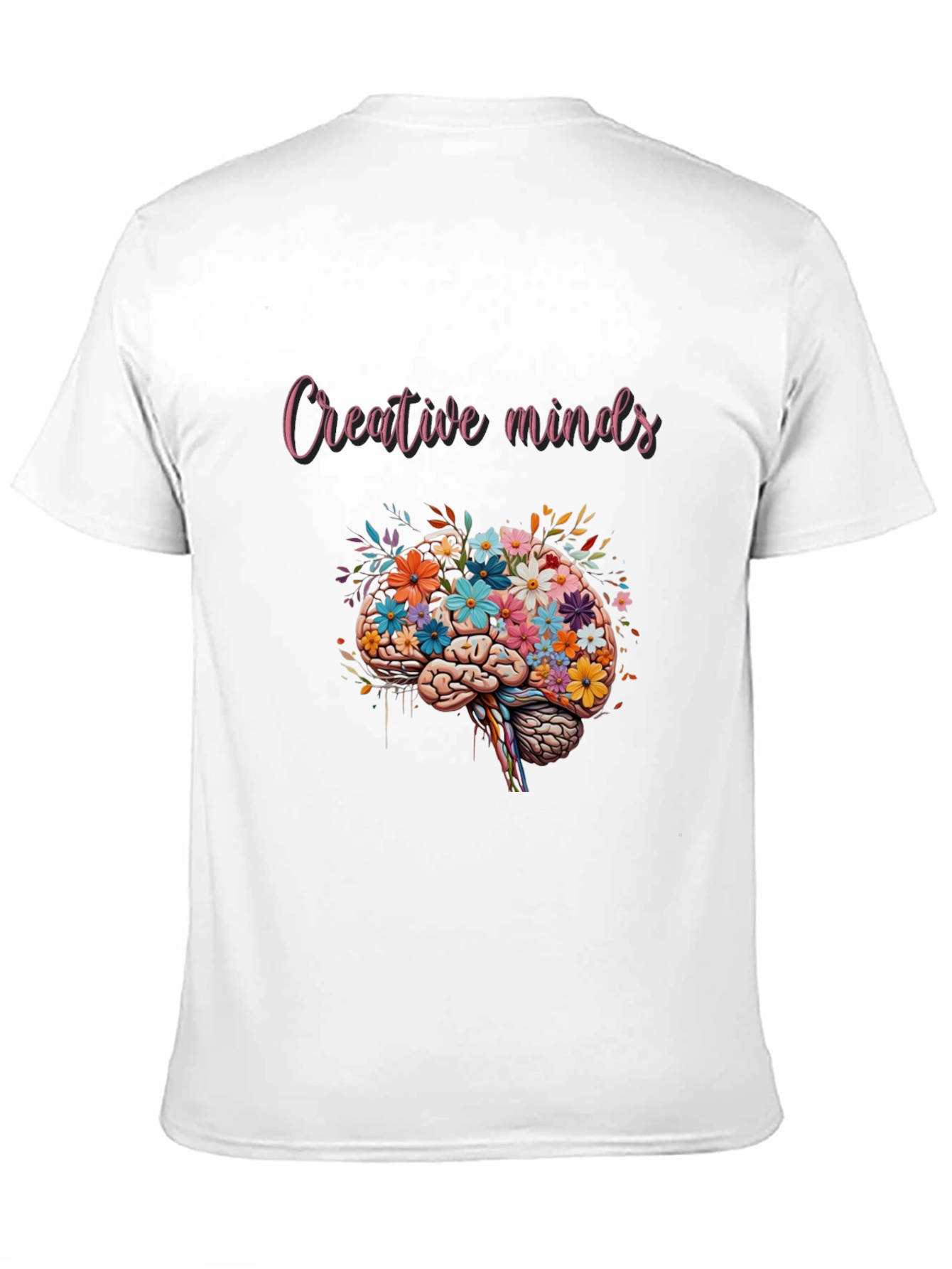 Creative Minds Floral Brain Graphic T-Shirt