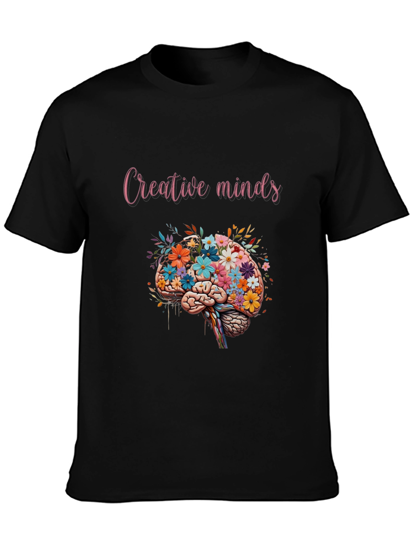 Creative Minds Floral Brain Graphic T-Shirt