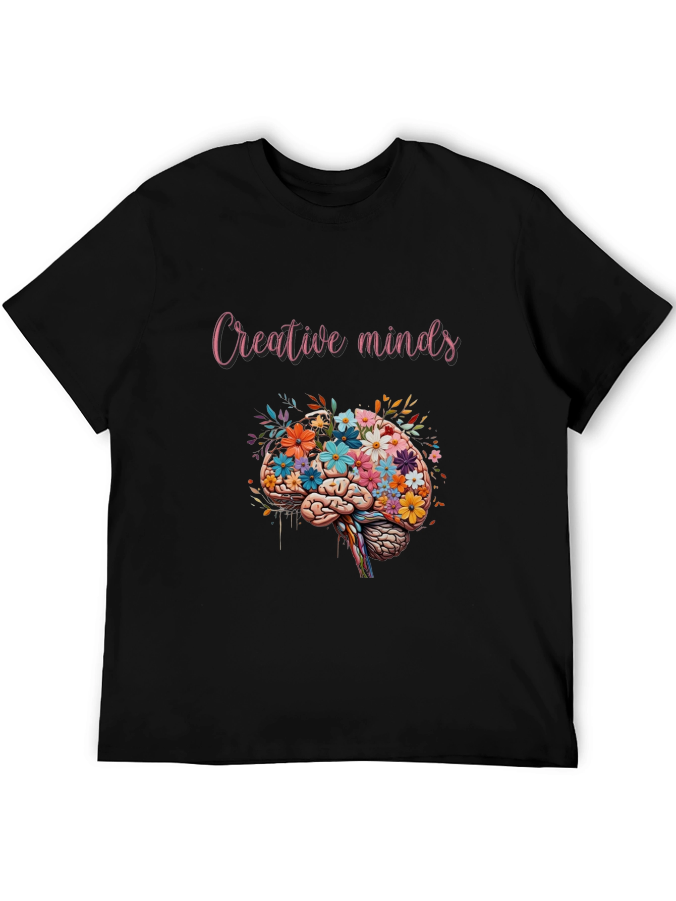 Creative Minds Floral Brain Graphic T-Shirt