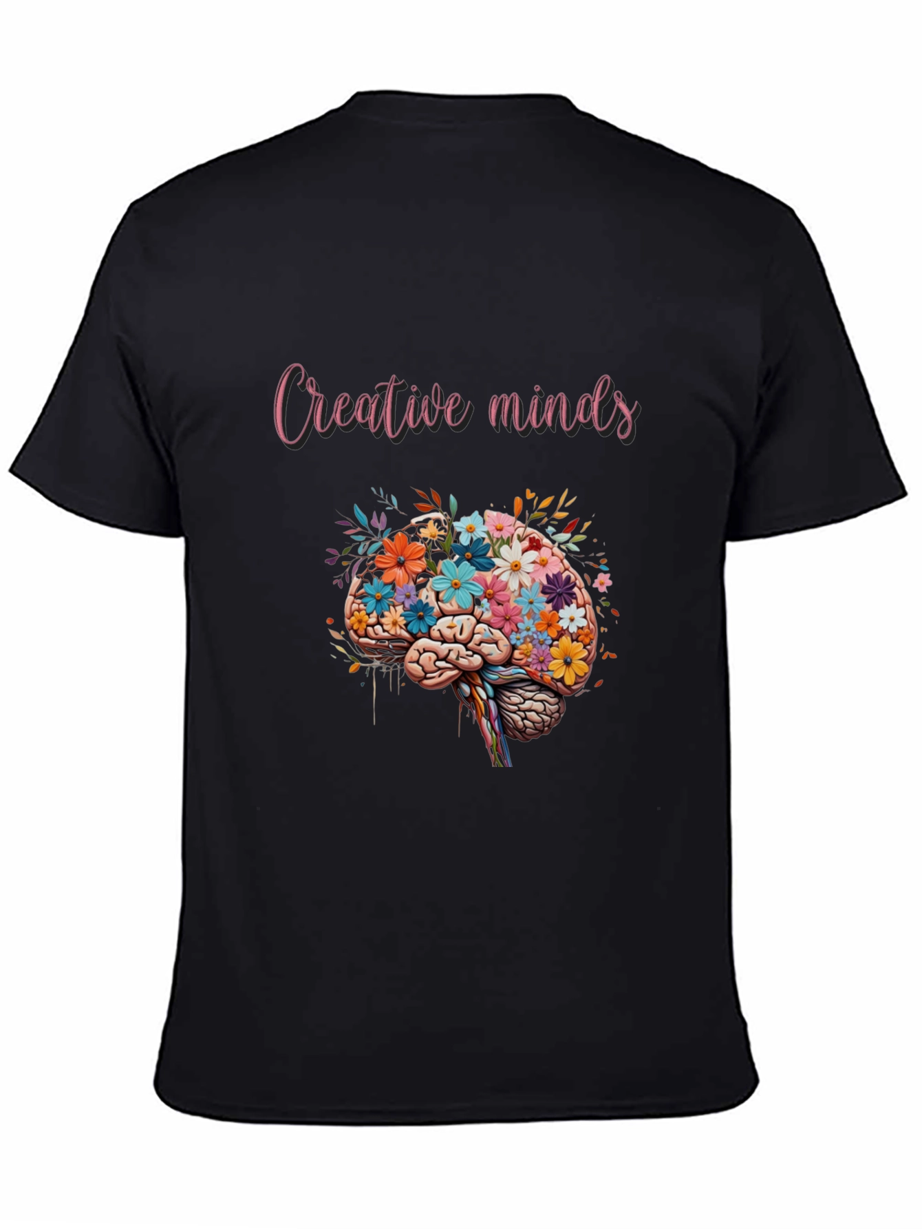 Creative Minds Floral Brain Graphic T-Shirt