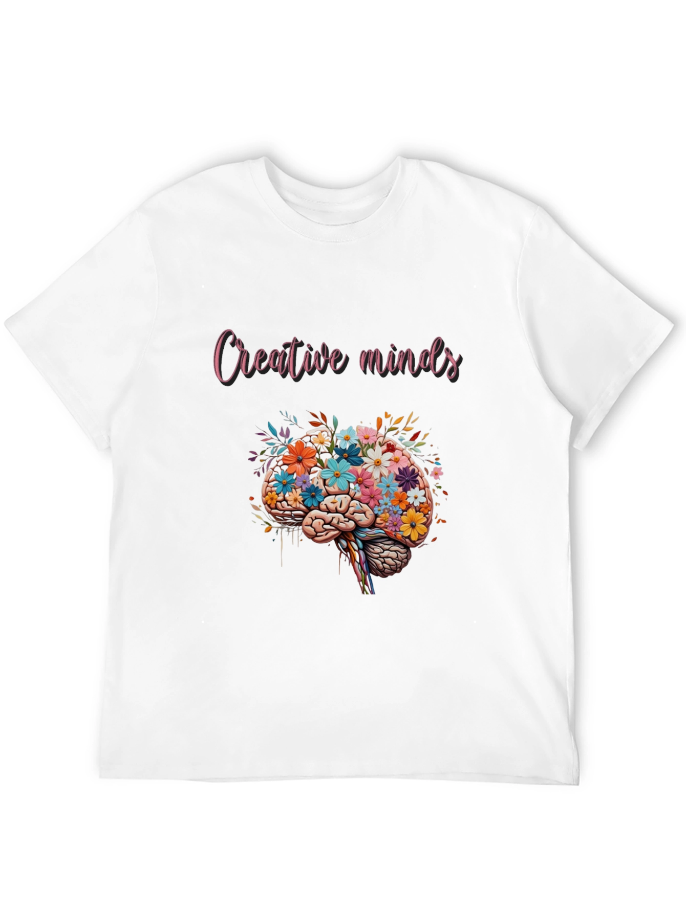 Creative Minds Floral Brain Graphic T-Shirt