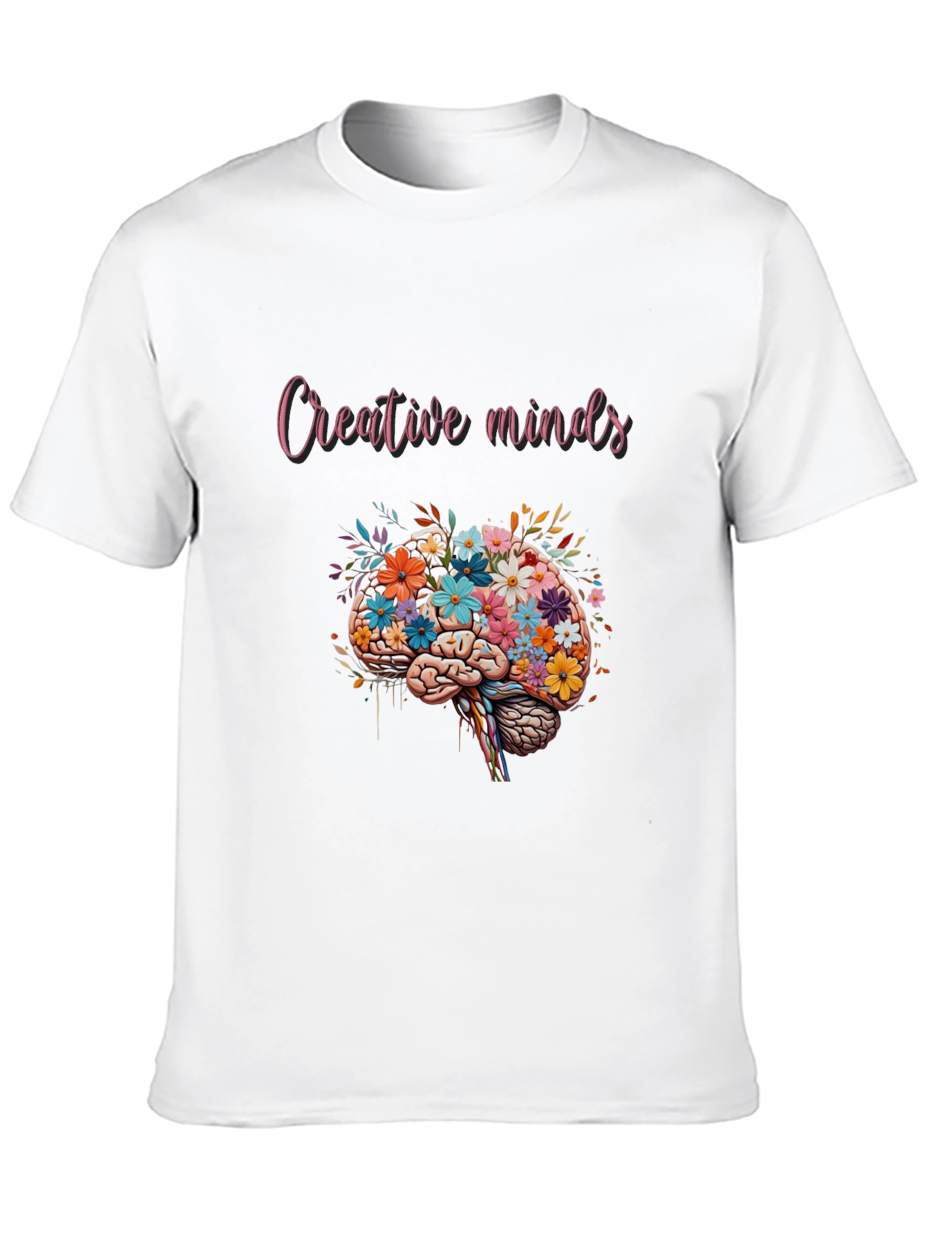 Creative Minds Floral Brain Graphic T-Shirt
