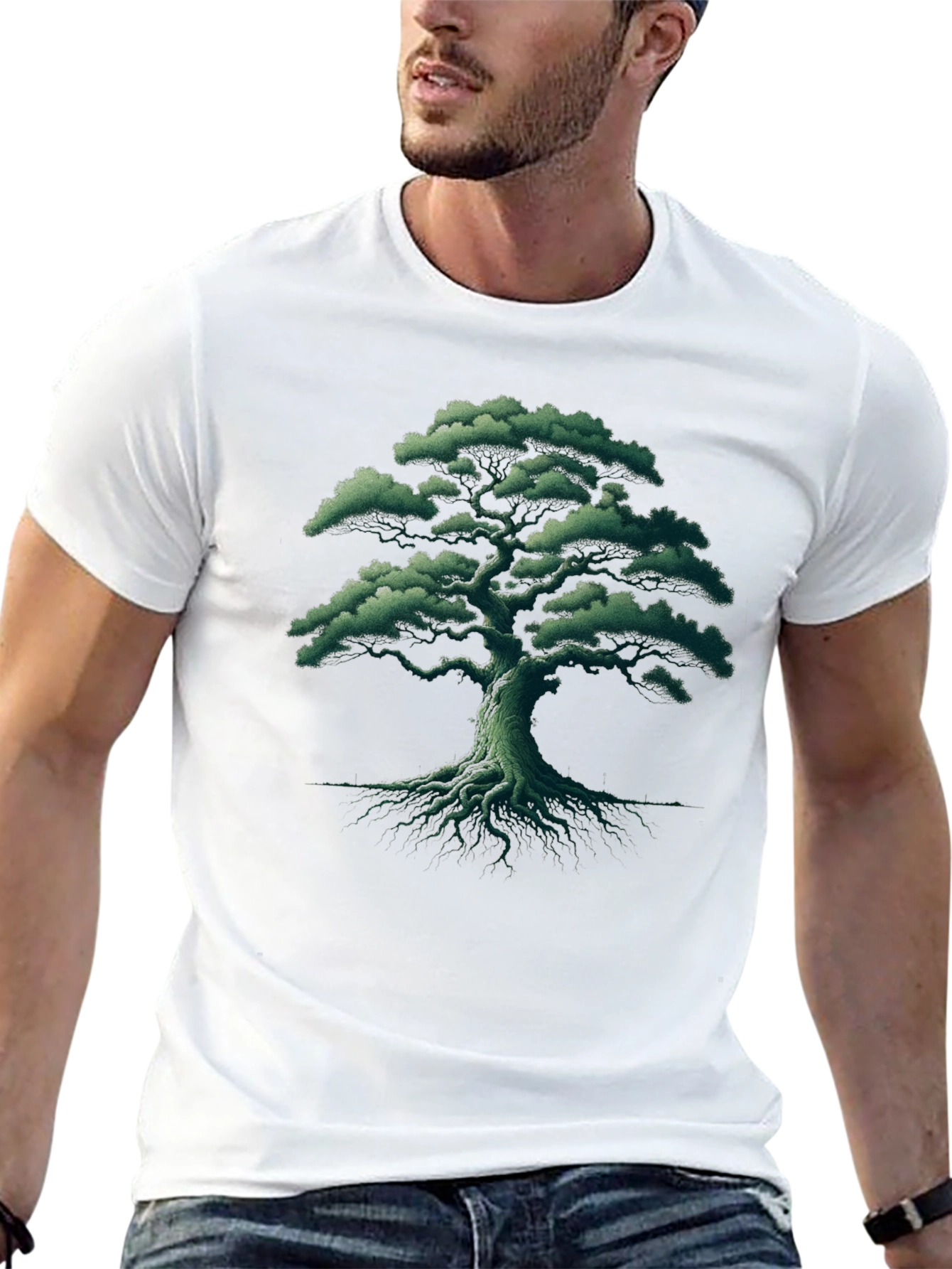 Nature Tree Graphic Tee - Black