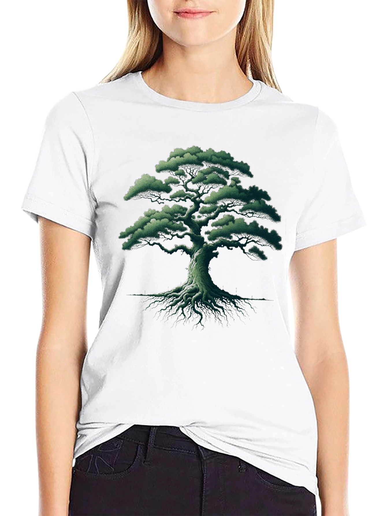 Nature Tree Graphic Tee - Black