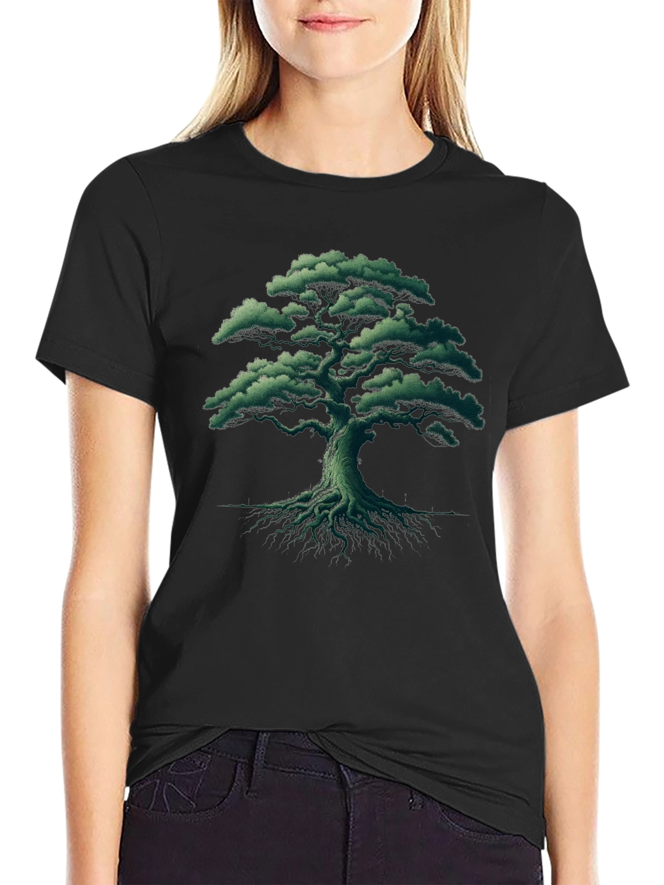 Nature Tree Graphic Tee - Black
