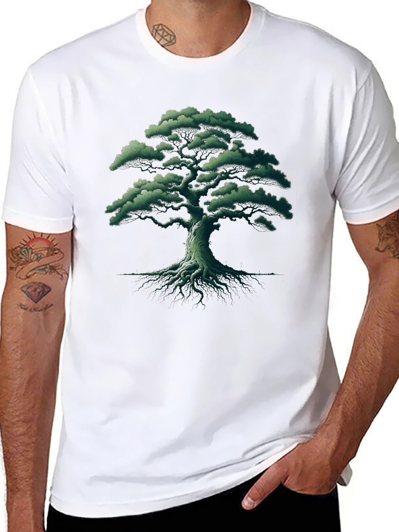 Nature Tree Graphic Tee - Black
