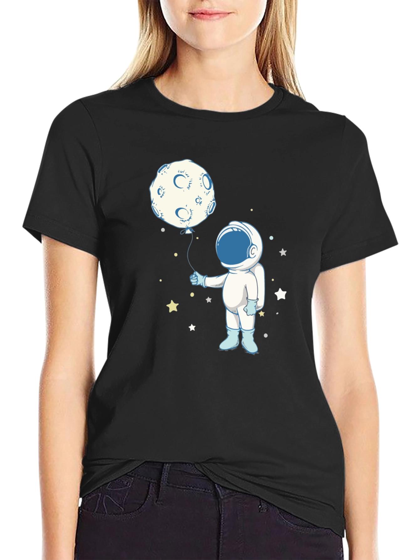 Astronaut Moon Balloon Graphic Tee