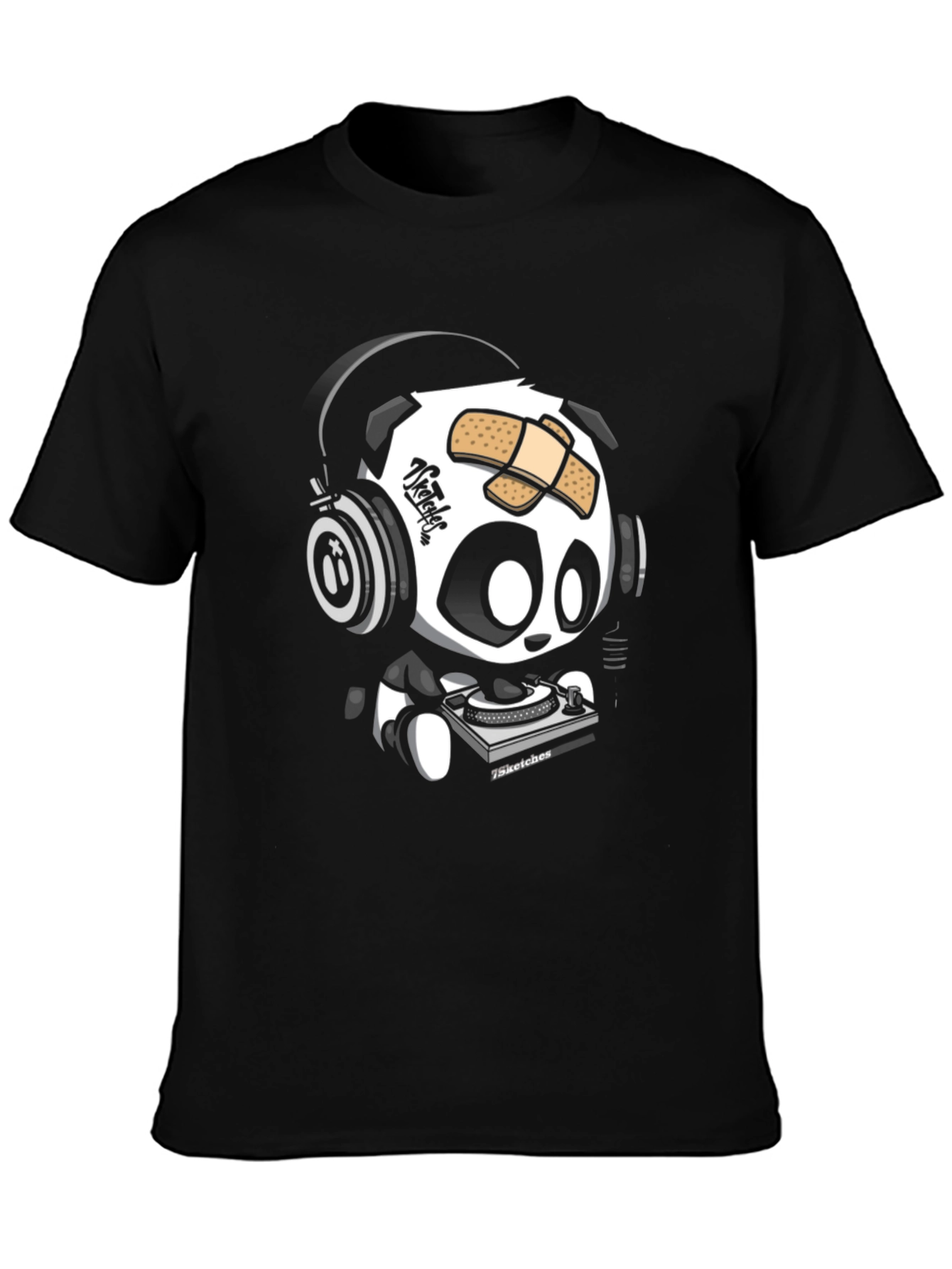 DJ Panda Graphic T-Shirt - Black Cotton Tee