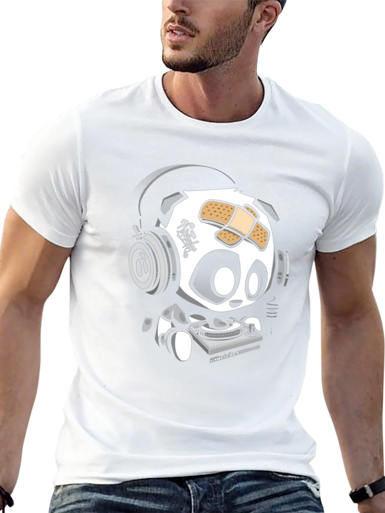 DJ Panda Graphic T-Shirt - Black Cotton Tee