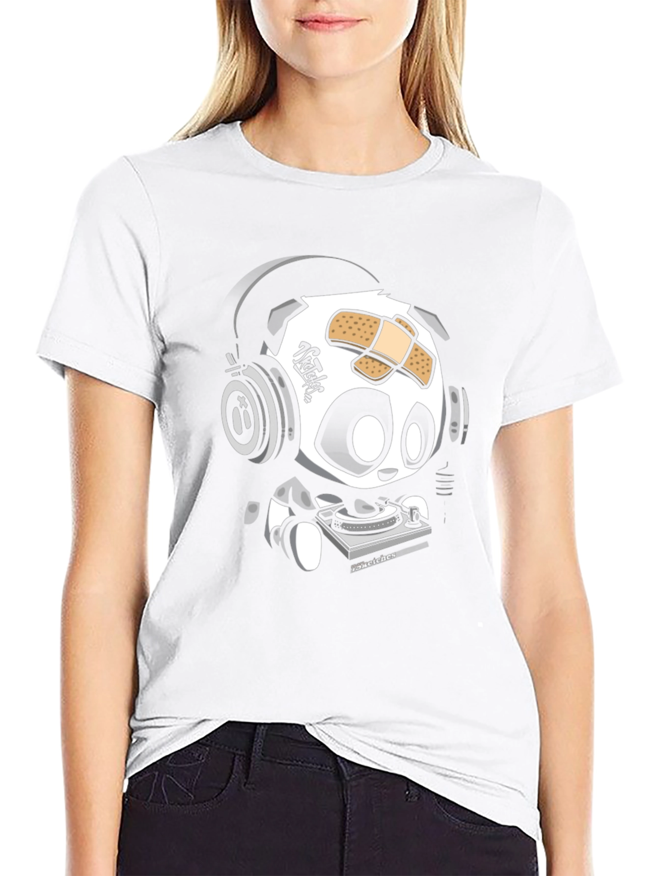 DJ Panda Graphic T-Shirt - Black Cotton Tee