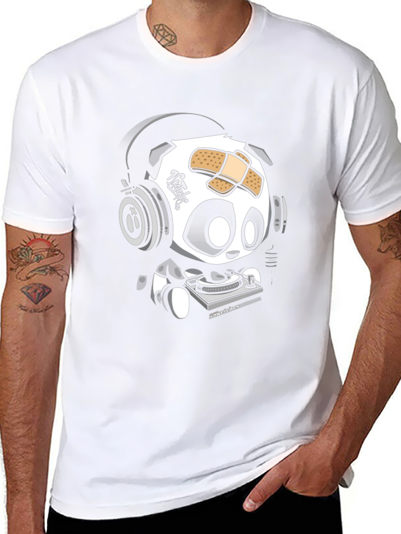 DJ Panda Graphic T-Shirt - Black Cotton Tee