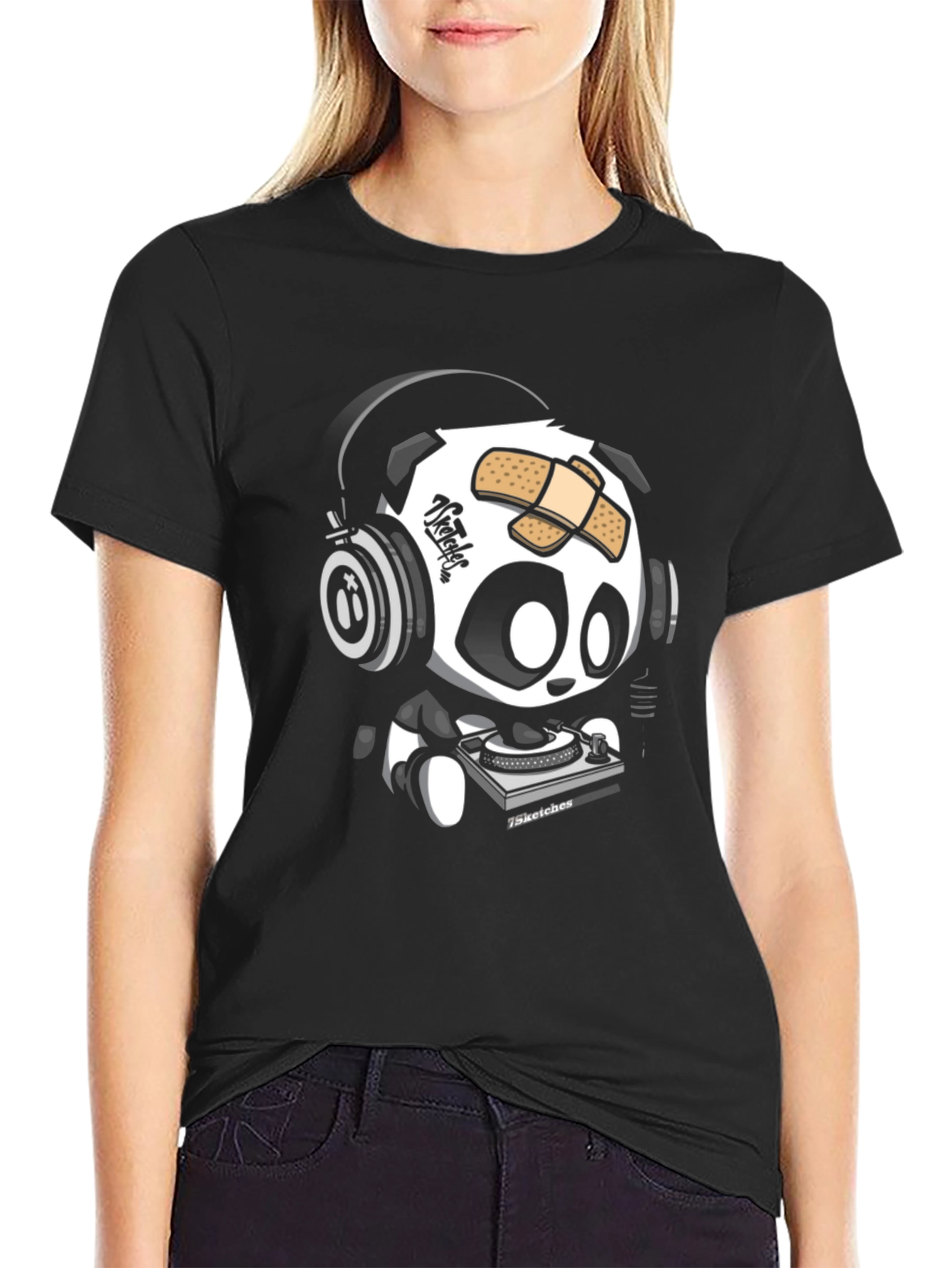 DJ Panda Graphic T-Shirt - Black Cotton Tee