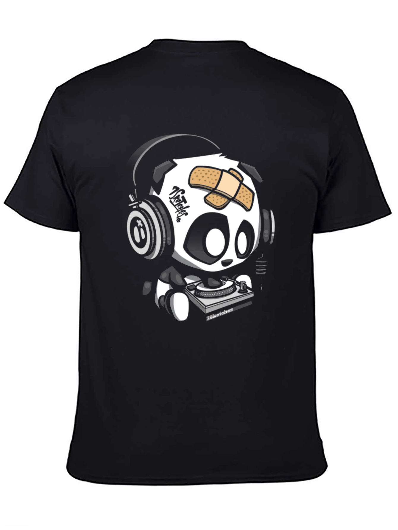 DJ Panda Graphic T-Shirt - Black Cotton Tee