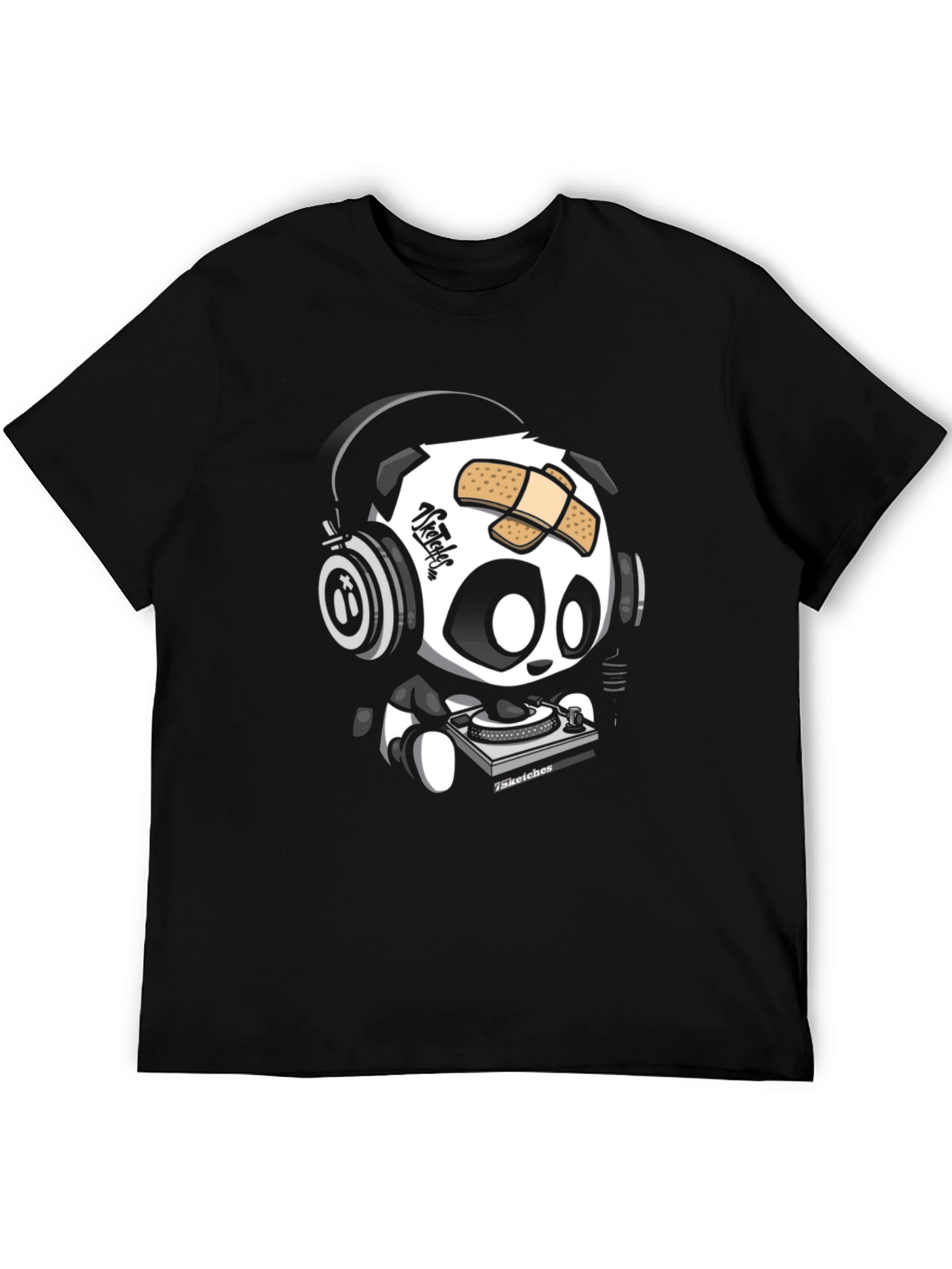 DJ Panda Graphic T-Shirt - Black Cotton Tee