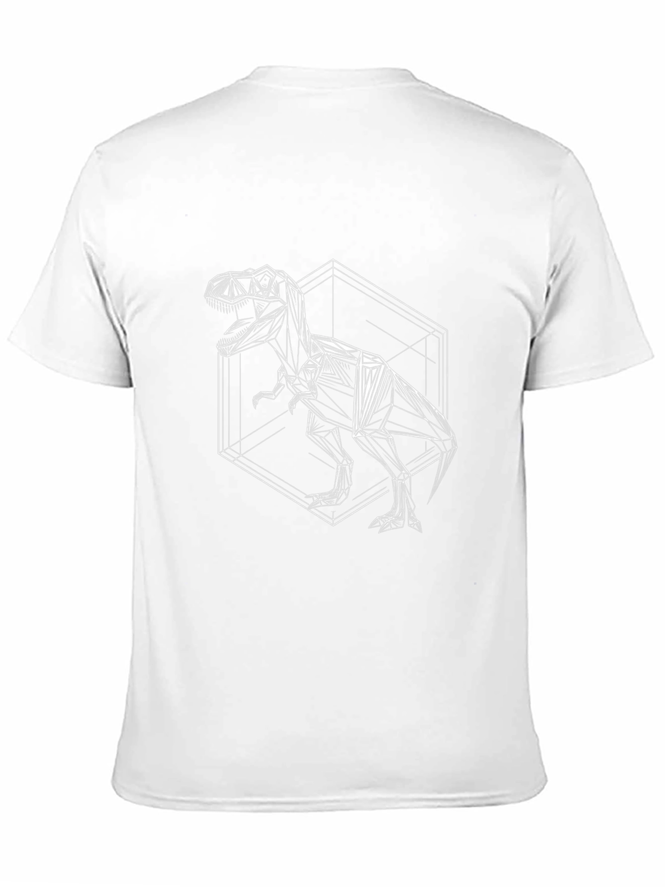 Geometric T-Rex Graphic Tee - Black