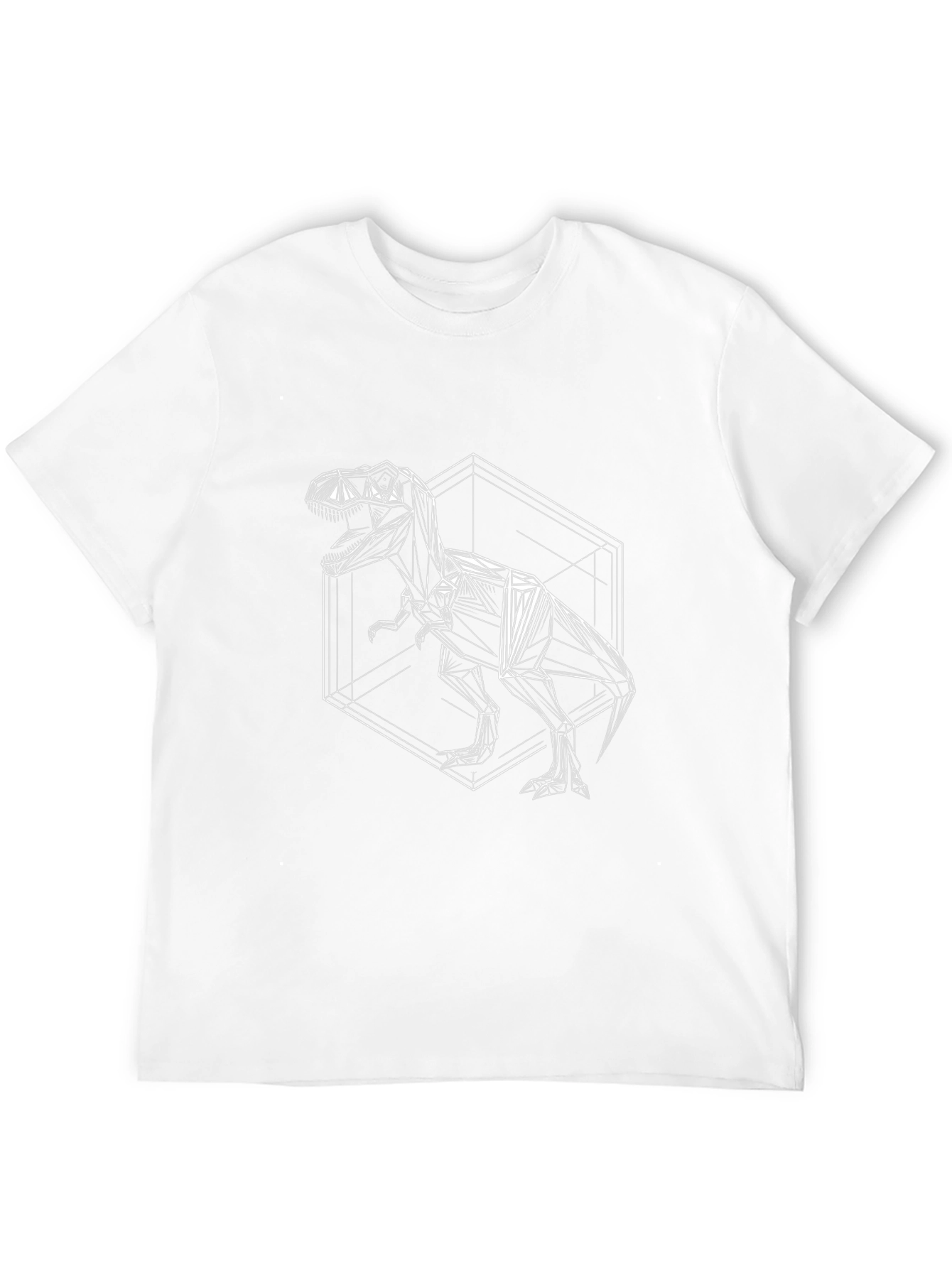 Geometric T-Rex Graphic Tee - Black