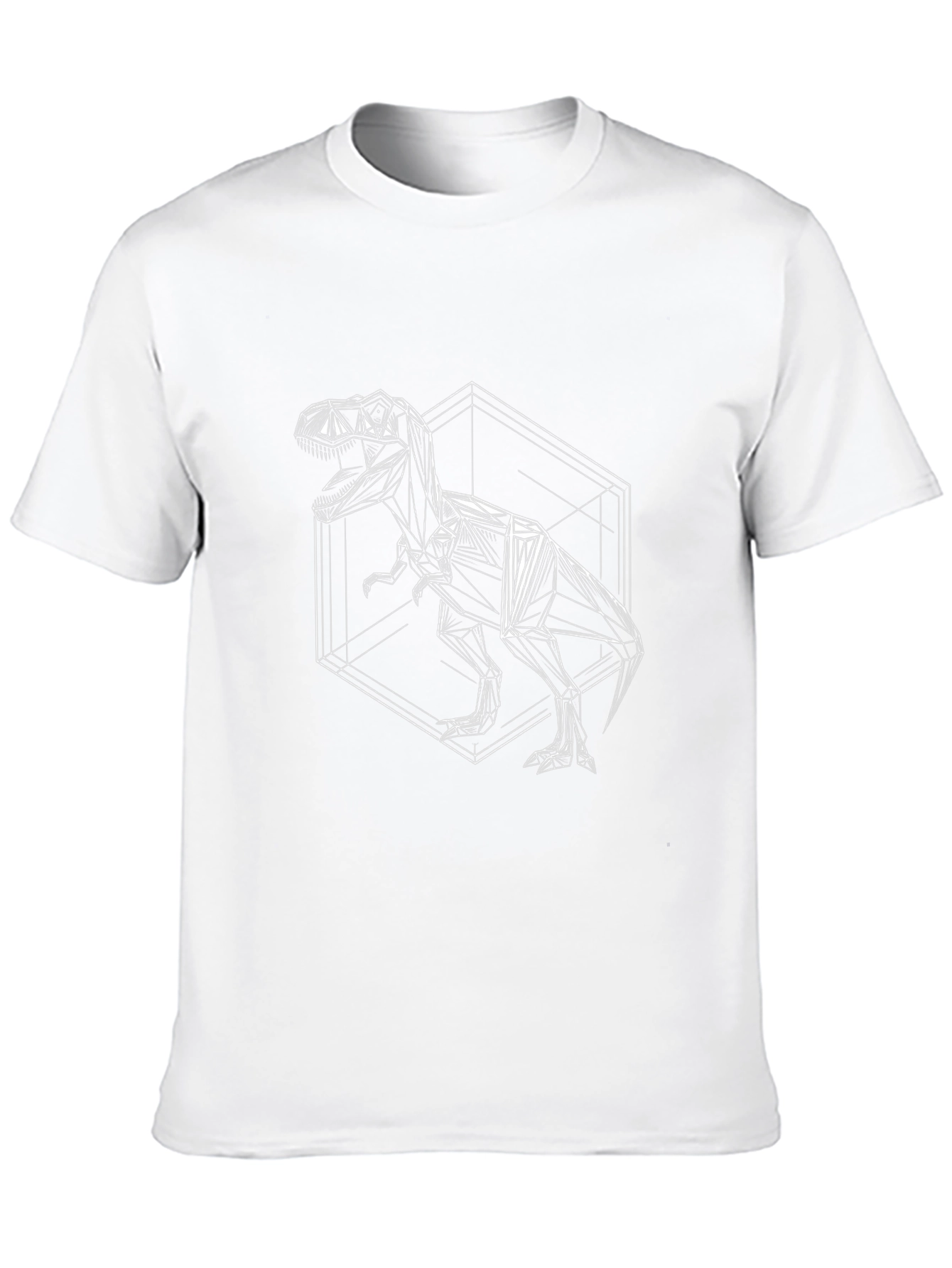Geometric T-Rex Graphic Tee - Black
