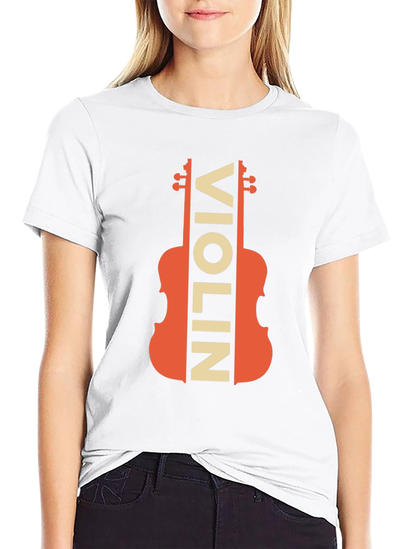 Violin Graphic Tee - Musicians Novelty T-Shirt