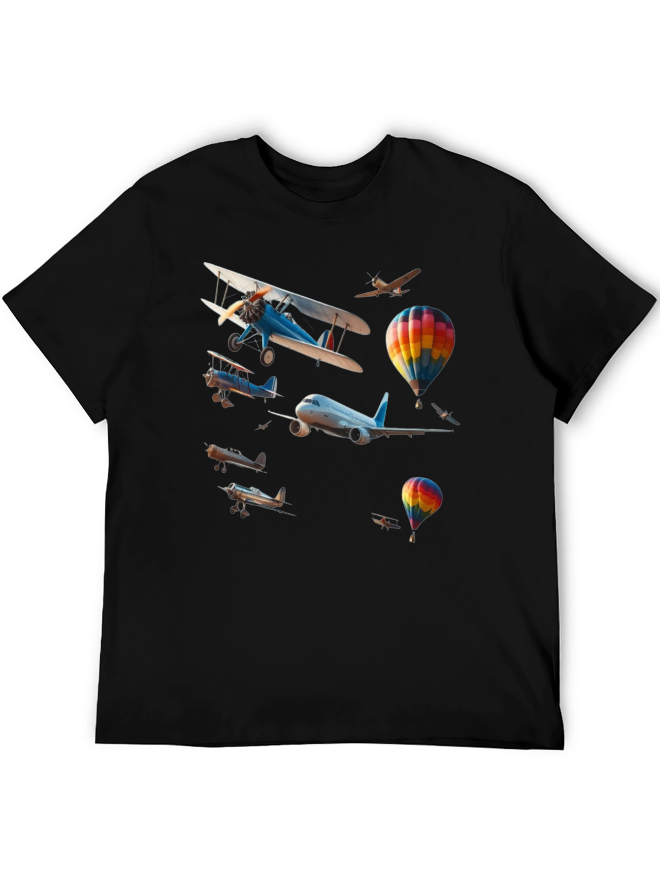 Aviation Print Black Tee