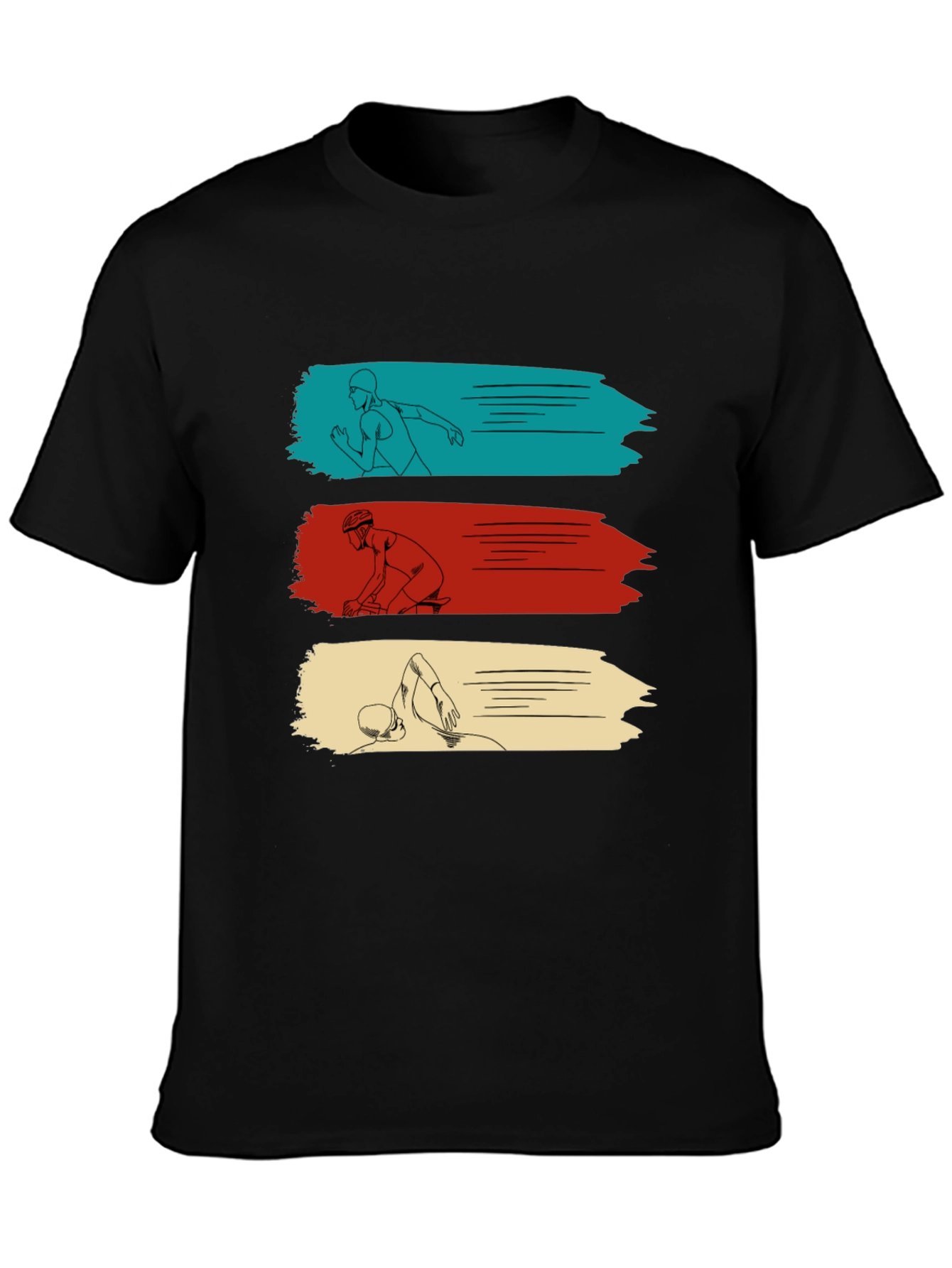 Triathlon T-Shirt: Swim Bike Run Graphic Tee