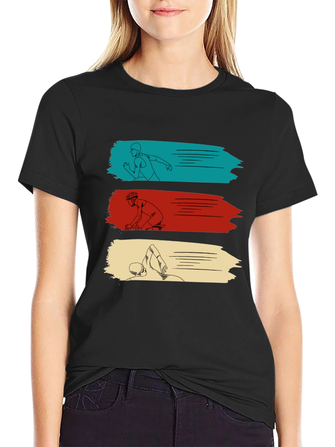 Triathlon T-Shirt: Swim Bike Run Graphic Tee