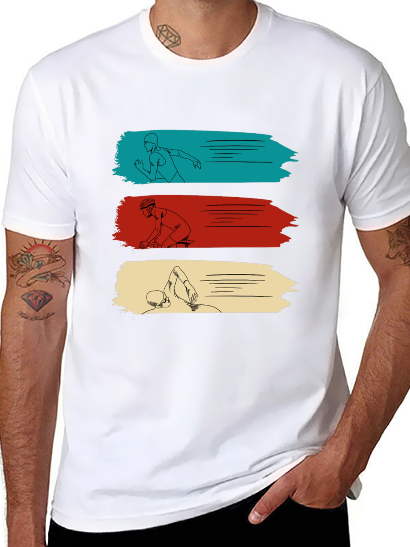 Triathlon T-Shirt: Swim Bike Run Graphic Tee