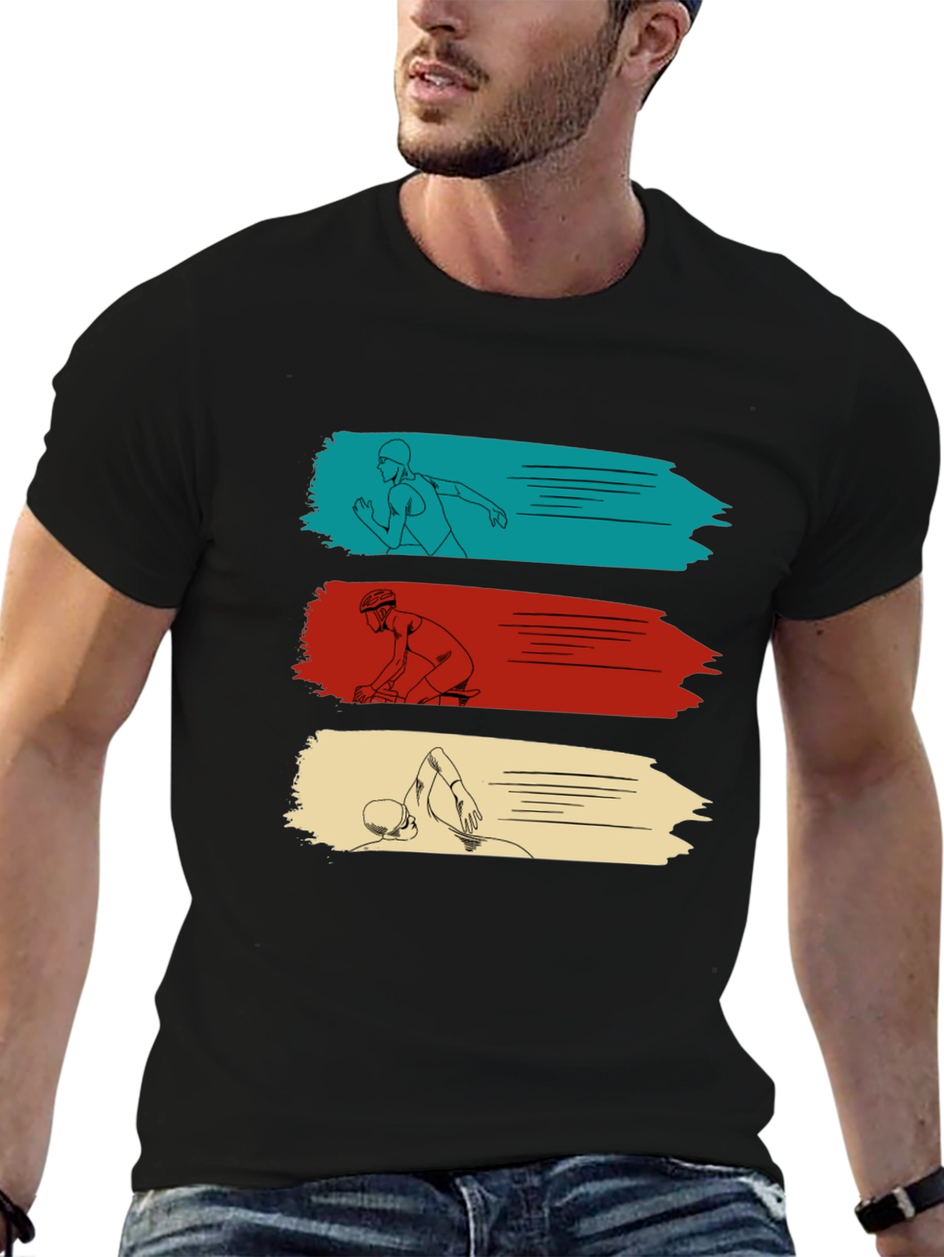 Triathlon T-Shirt: Swim Bike Run Graphic Tee