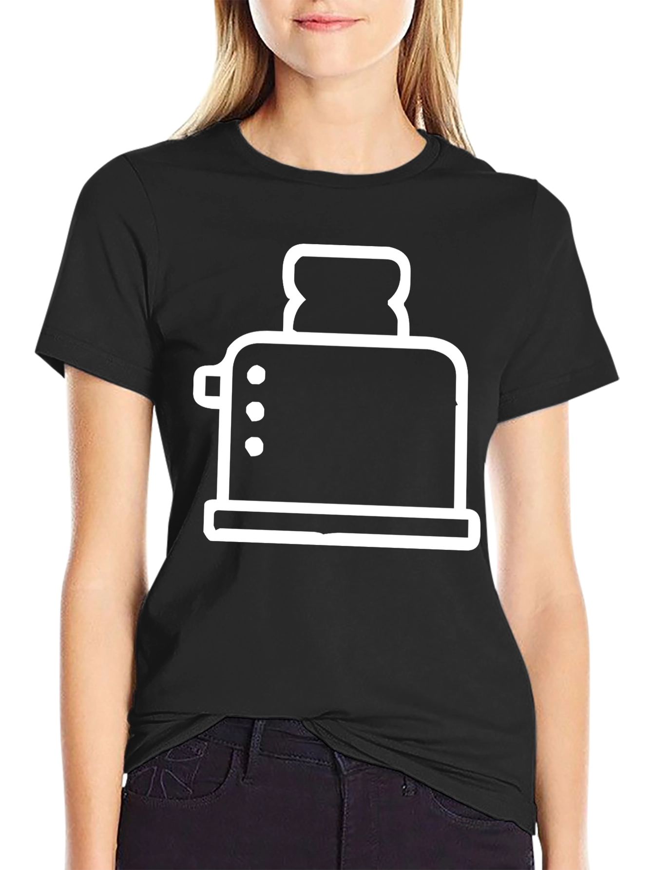 Toaster Graphic Tee - Black Cotton T-Shirt