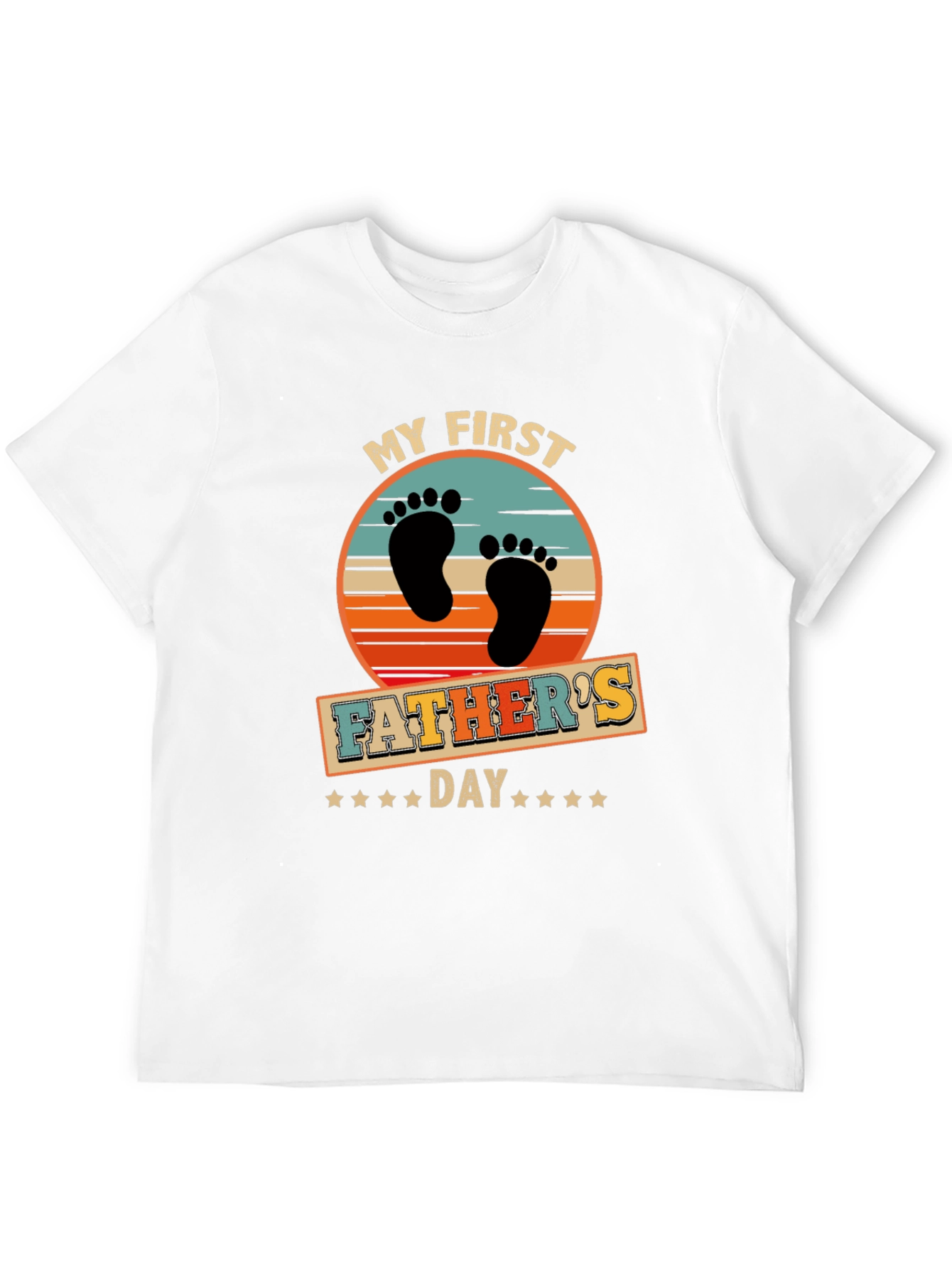 First Fathers Day Black Graphic T-Shirt
