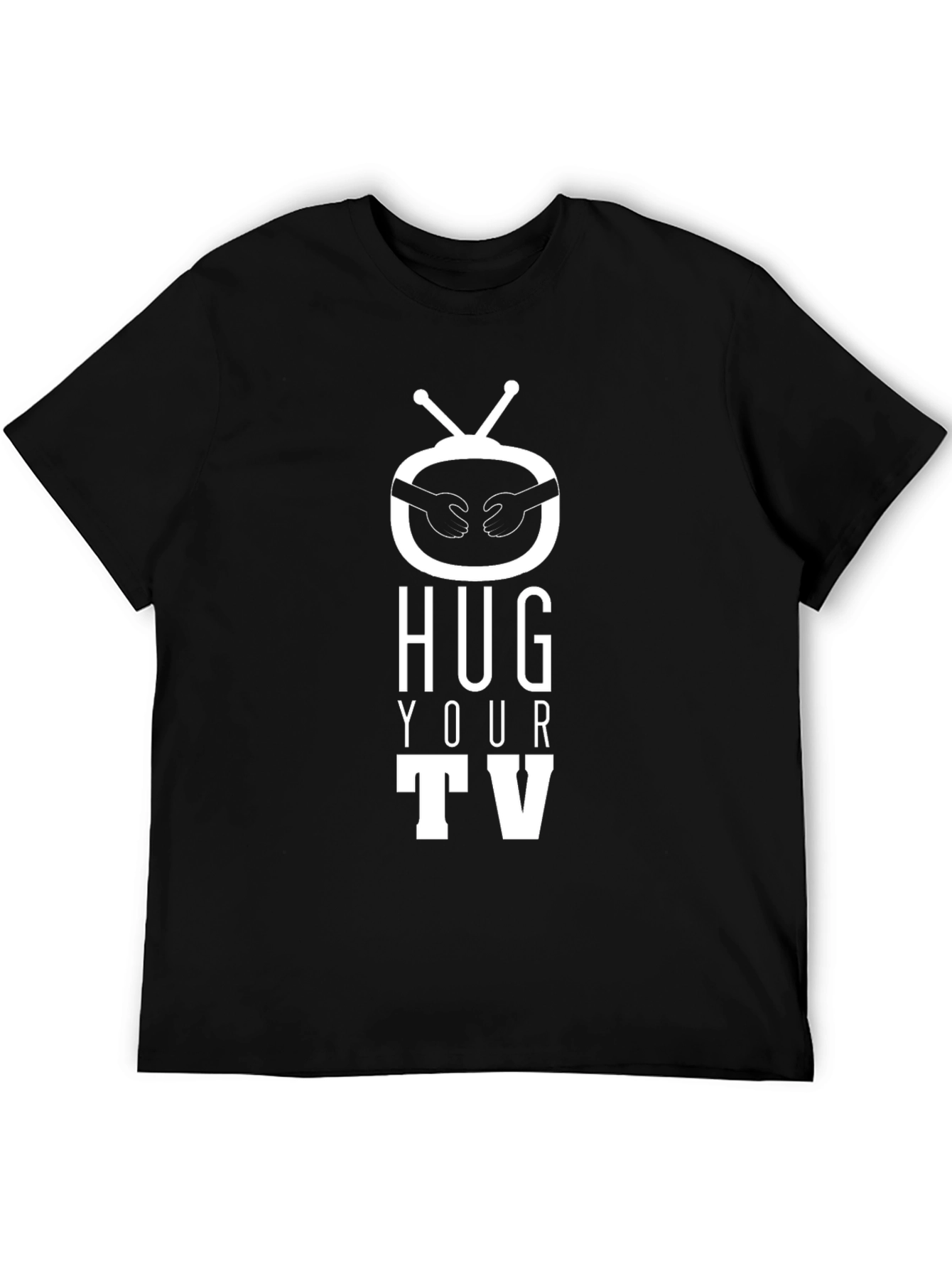 Hug Your TV T-Shirt - Black Graphic Tee