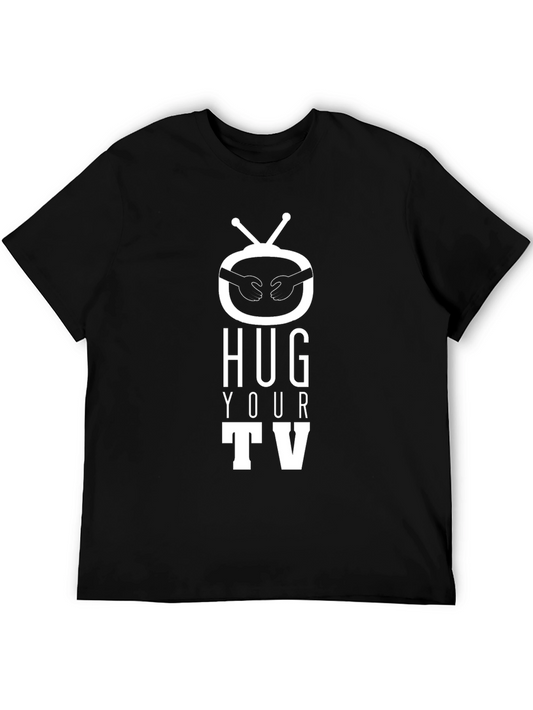 Hug Your TV T-Shirt - Black Graphic Tee