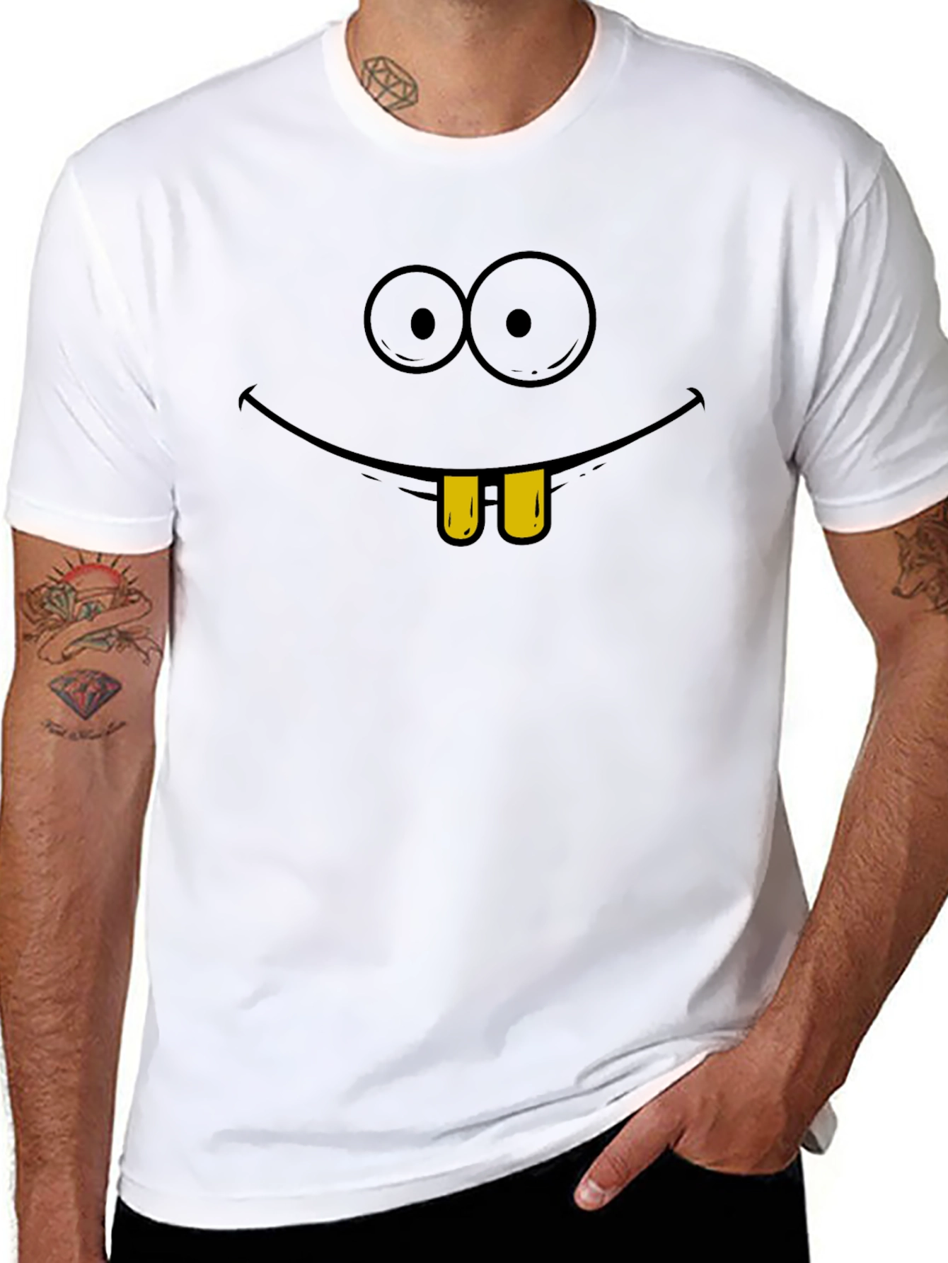 Funny Cartoon Face Graphic T-Shirt