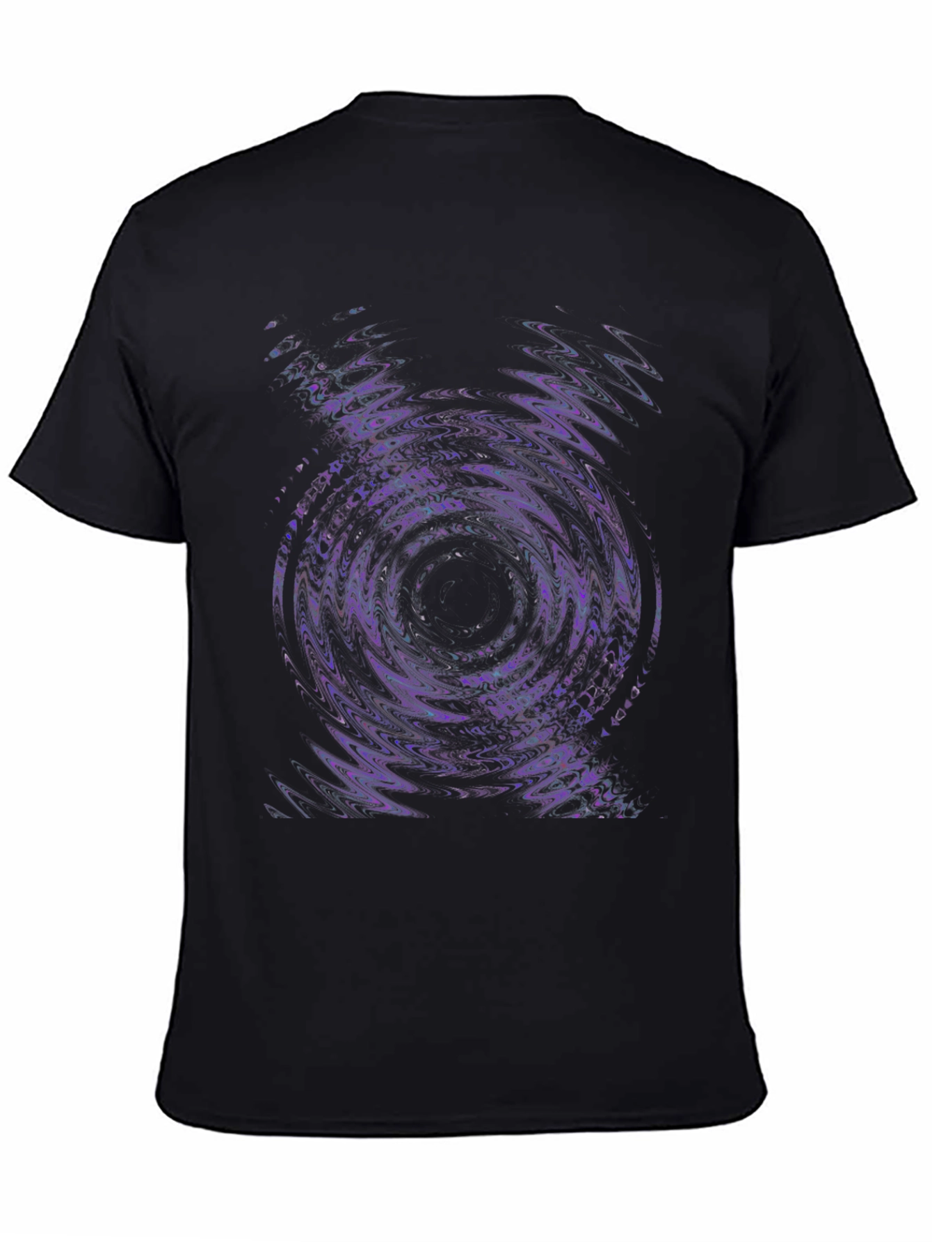 Abstract Vortex Graphic Tee - Black Cotton Blend